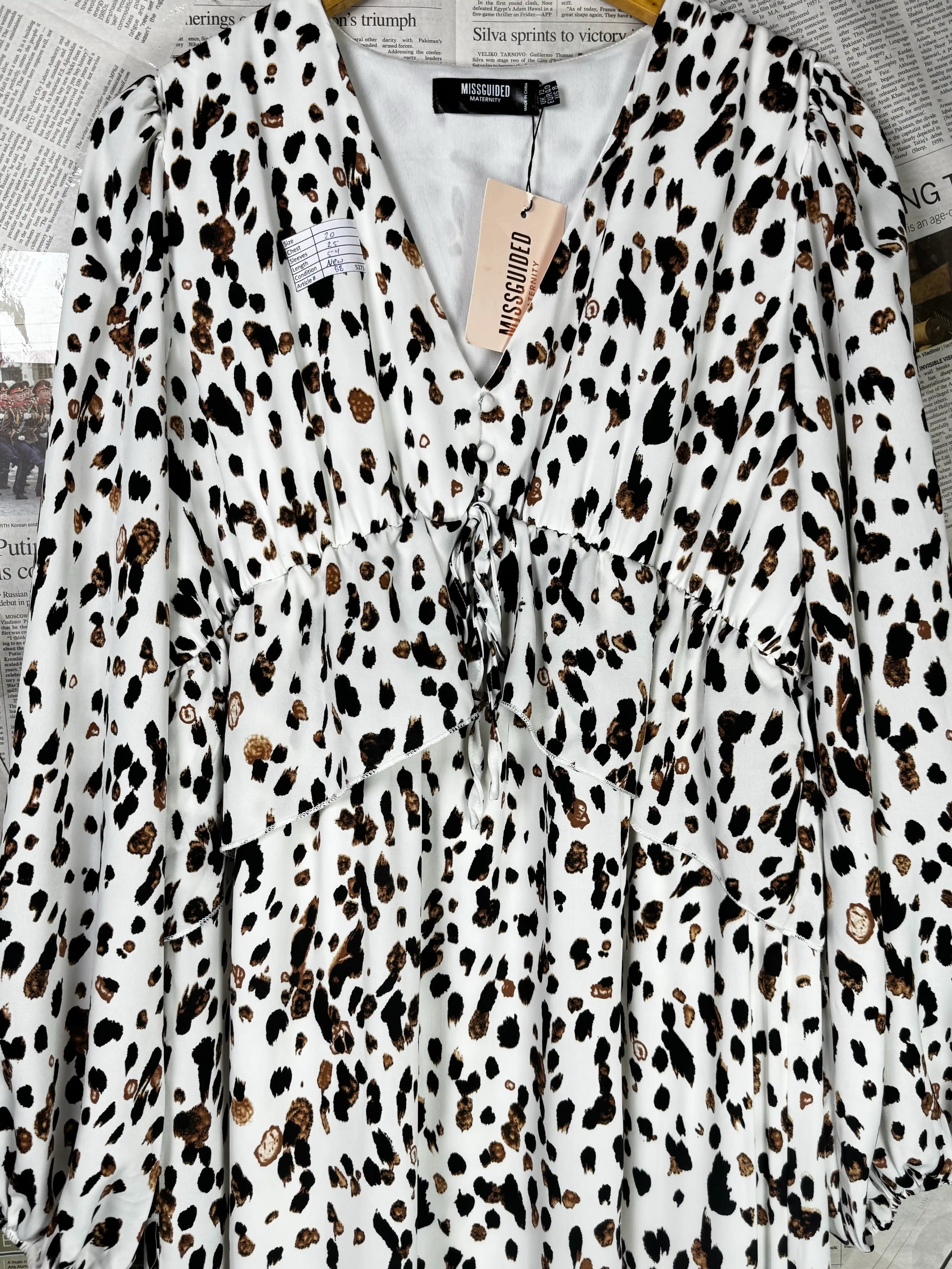 Missguided® Large | Bust: 20" | Leopard - Inspired Print | Maxi Dress | B8 - 5271 - Genuine Maal