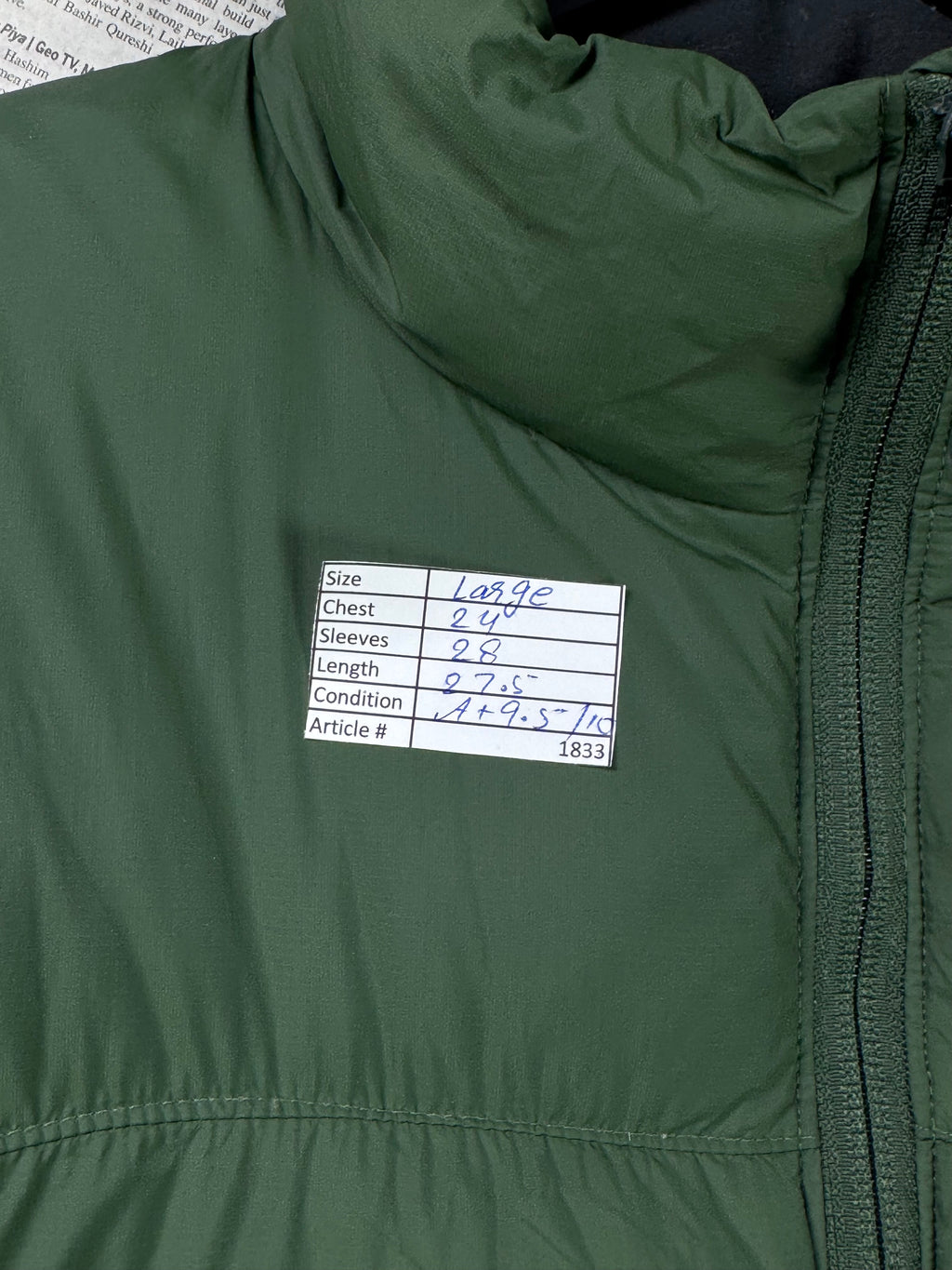 Macpac® Large | Chest: 24" | Forest Green | Puffer Jacket | Filling: Down/Feather | 1833 - Genuine Maal