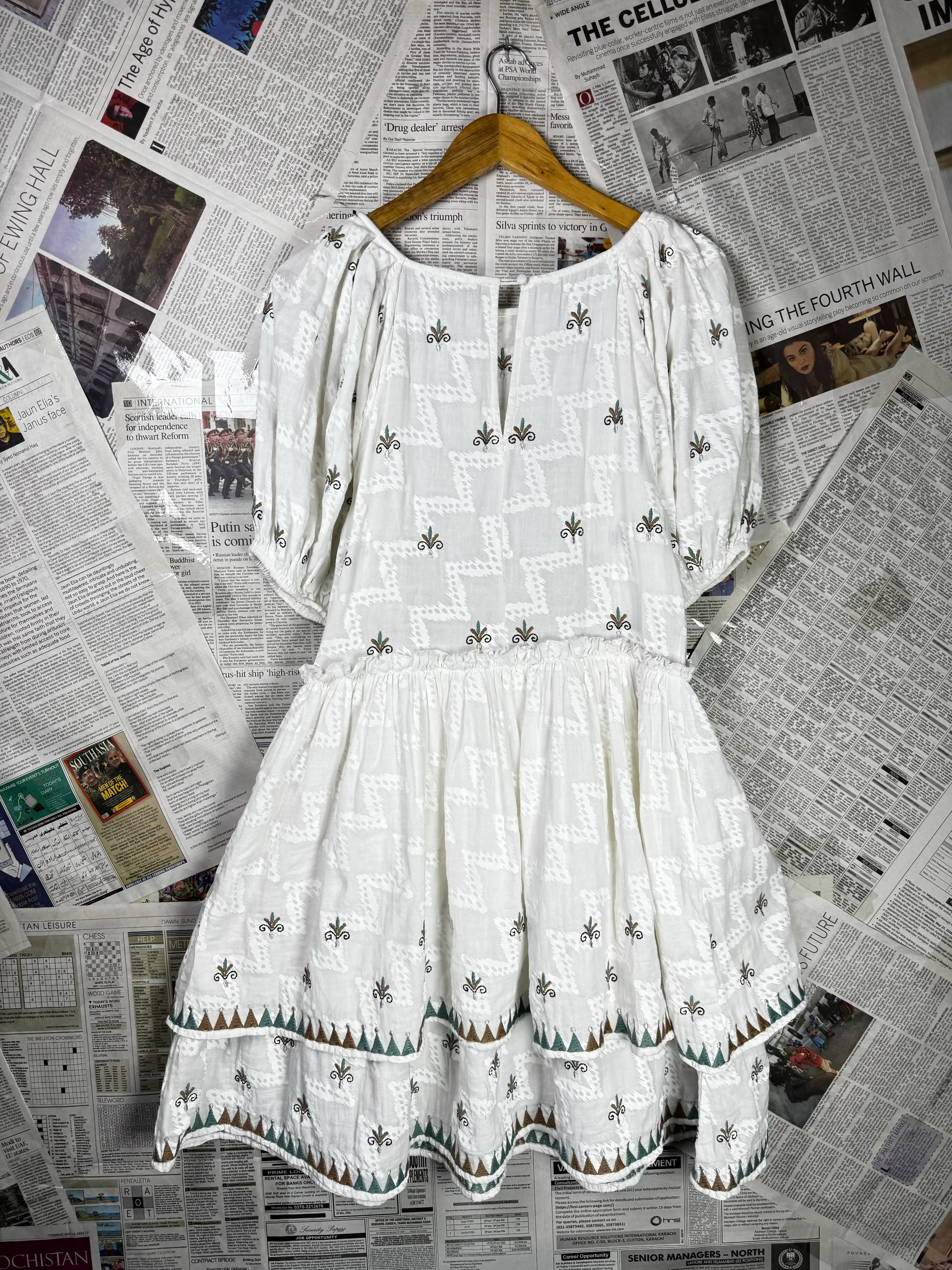Next® Small | Bust: 18" | Embroidered Floral | Mini Dress | B8 - 5264 - Genuine Maal