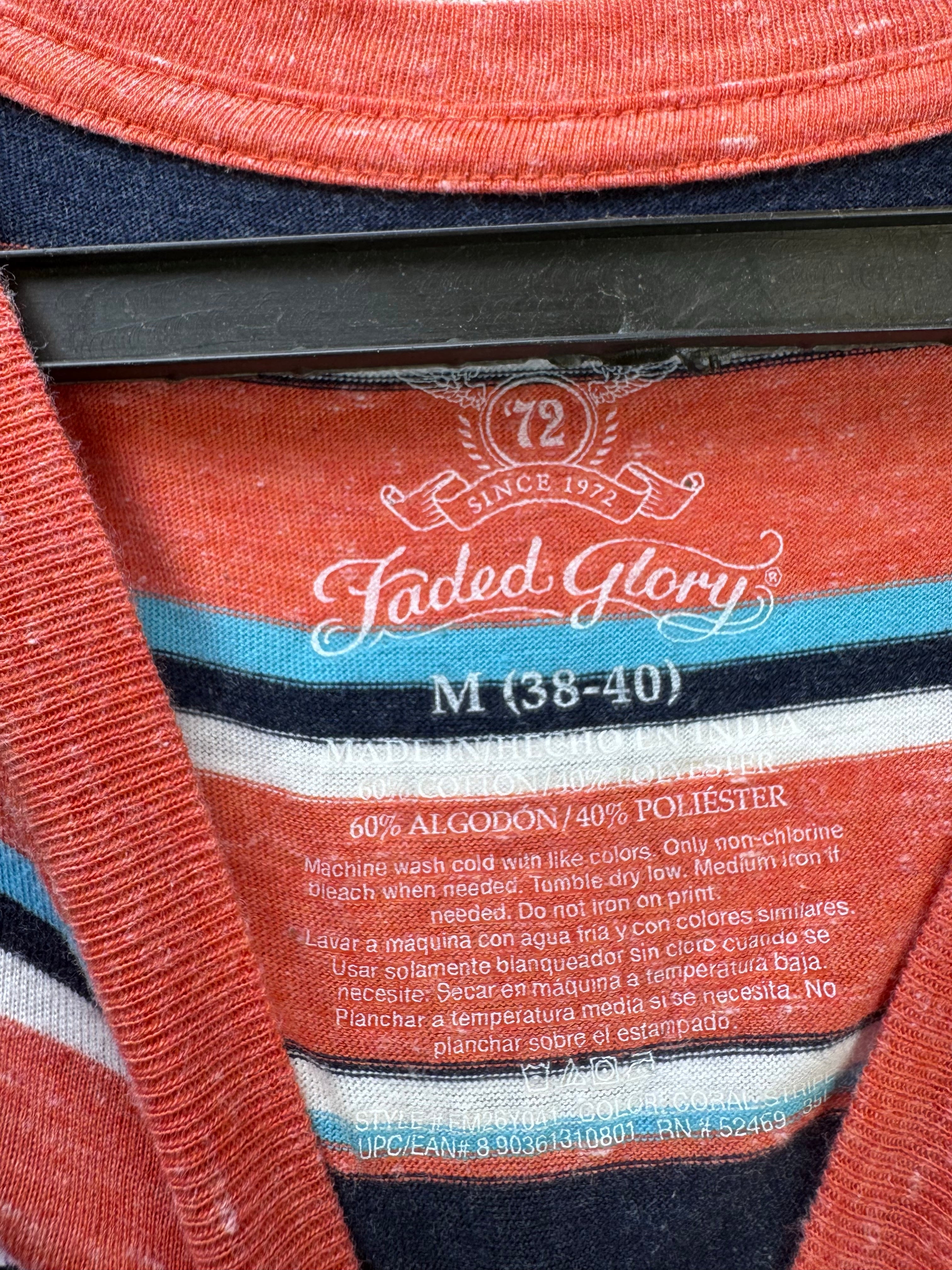 Faded Glory® Small | Chest: 20.5" | Stripe | T-Shirt | Cotton - Poly | 4091 - Genuine Maal