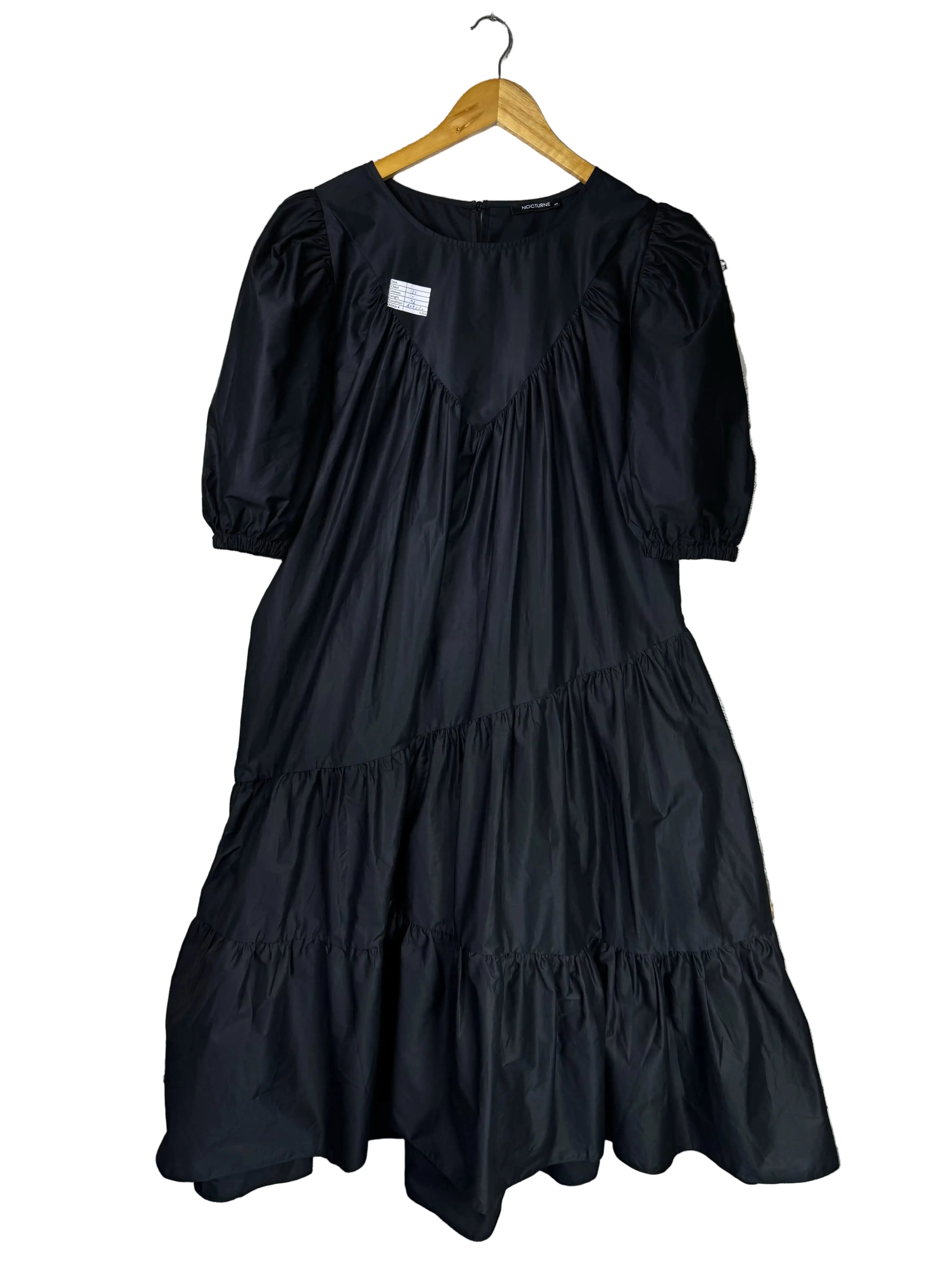 Nocturne® Large | Bust: 21" | Black | Midi Dress | B8 - 5255 - Genuine Maal
