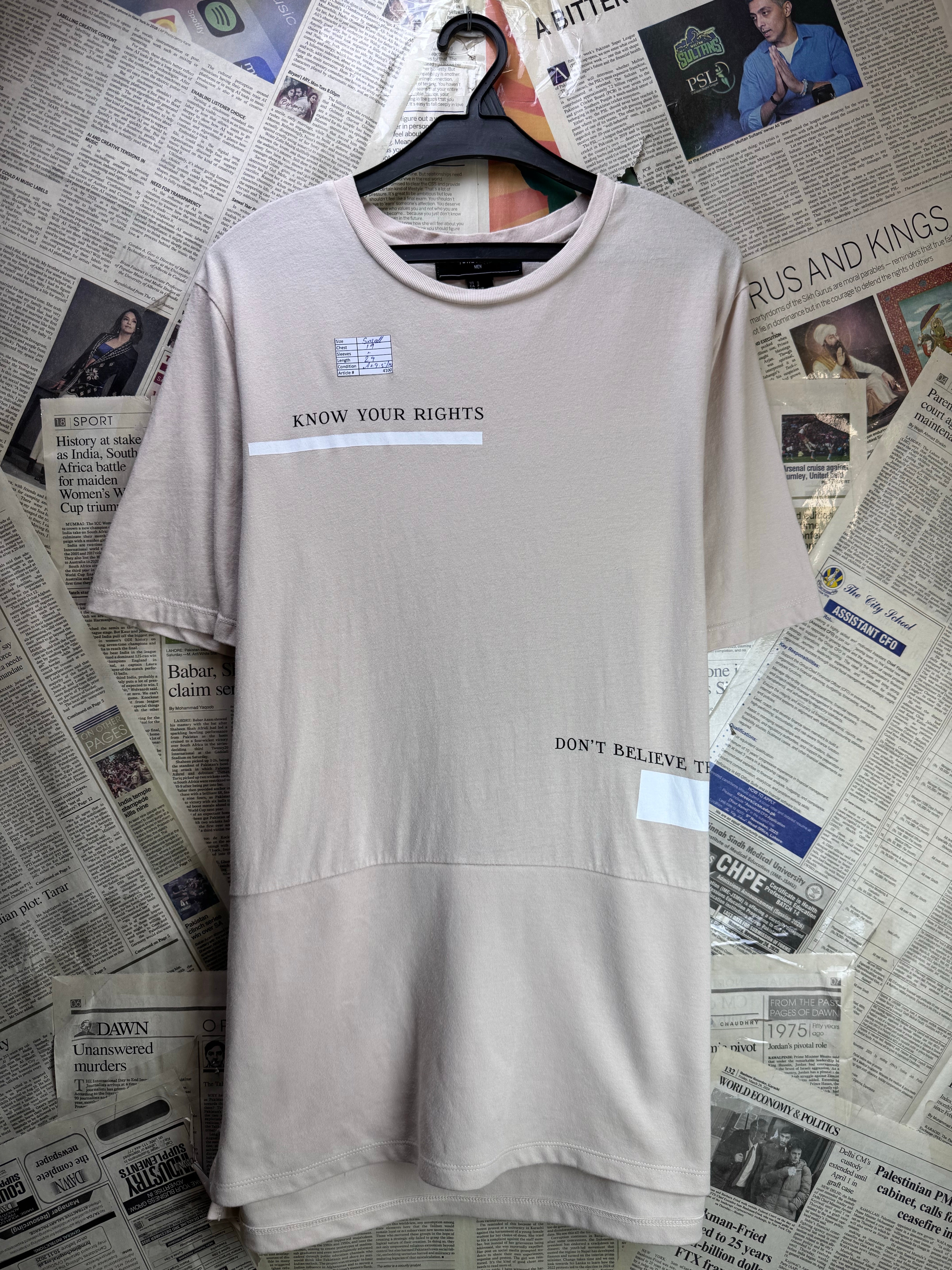 Forever® Small | Chest: 19" | Light Brown | T-Shirt | Cotton | 4100 - Genuine Maal
