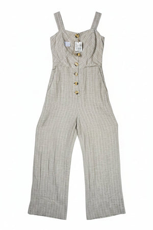 Mango® XS | Bust: 16" | Vertical Pinstripe Pattern | Jumpsuit | B8 - 5281 - Genuine Maal