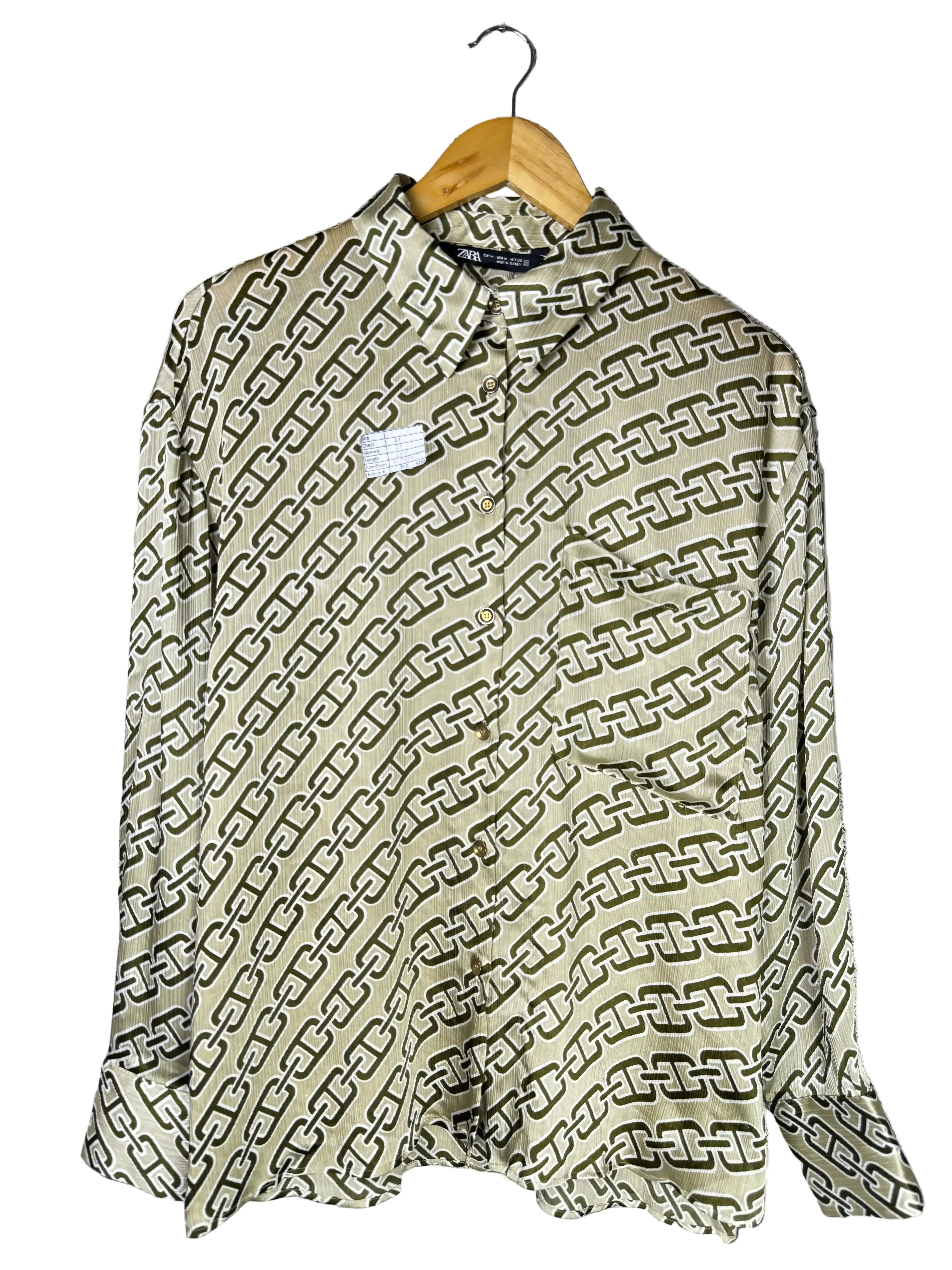 Zara® Large | Chest: 21" | Geometric Pattern | Shirt | B8 - 5262 - Genuine Maal