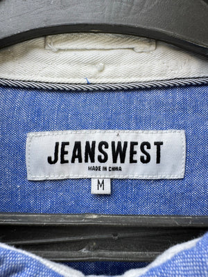 Jeanswest® Medium | Chest: 21.5" | Light Blue | Shirt | Linen - Cotton | 4098 - Genuine Maal