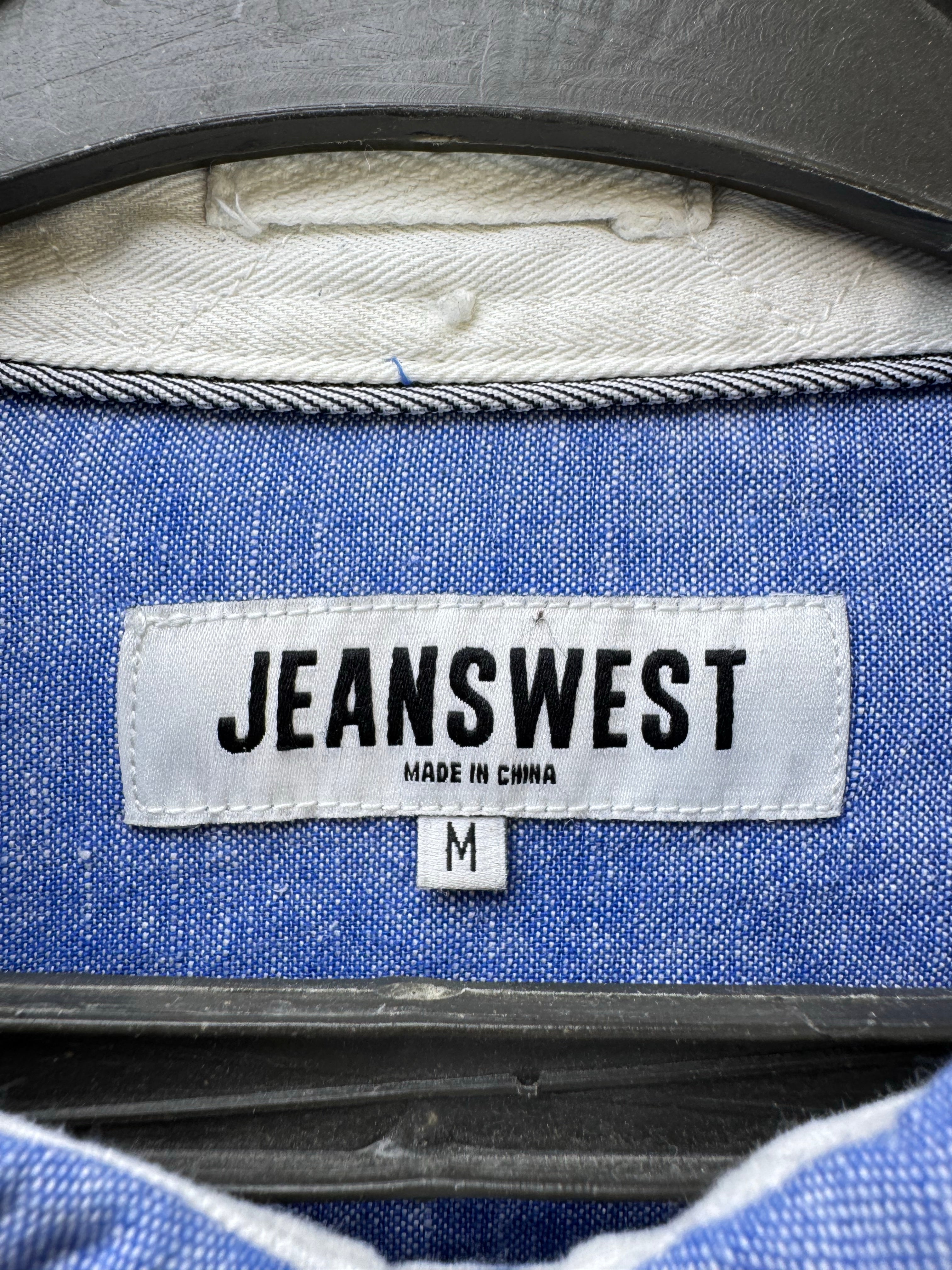 Jeanswest® Medium | Chest: 21.5" | Light Blue | Shirt | Linen - Cotton | 4098 - Genuine Maal