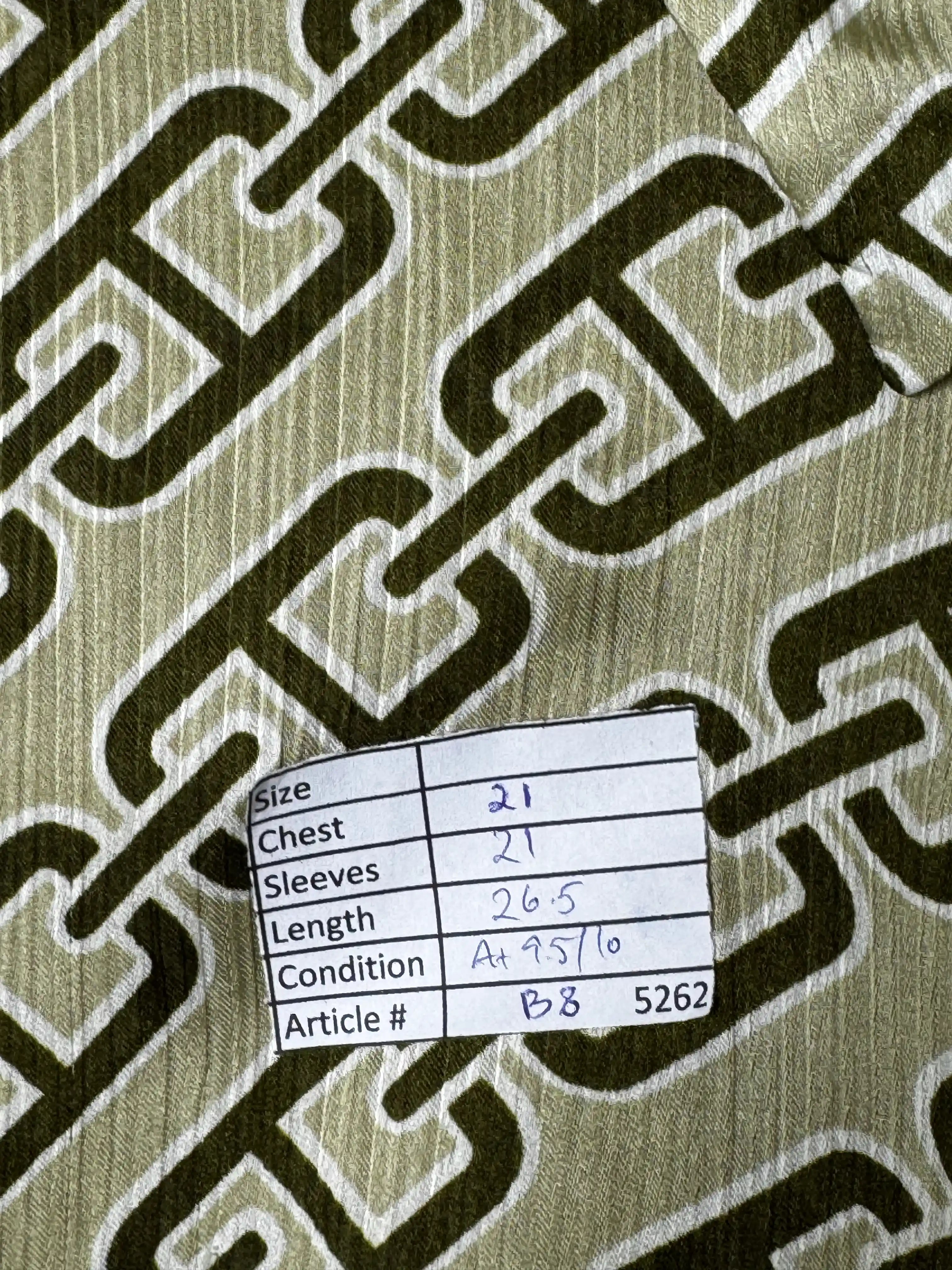 Zara® Large | Chest: 21" | Geometric Pattern | Shirt | B8 - 5262 - Genuine Maal