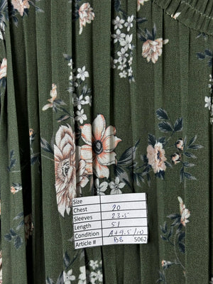 ® Large | Bust: 20" | Floral Print | Maxi Dress | B8 - 5062 - Genuine Maal