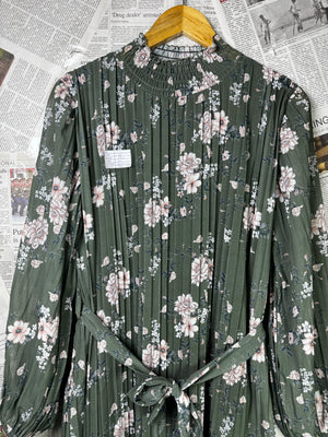 ® Large | Bust: 20" | Floral Print | Maxi Dress | B8 - 5062 - Genuine Maal