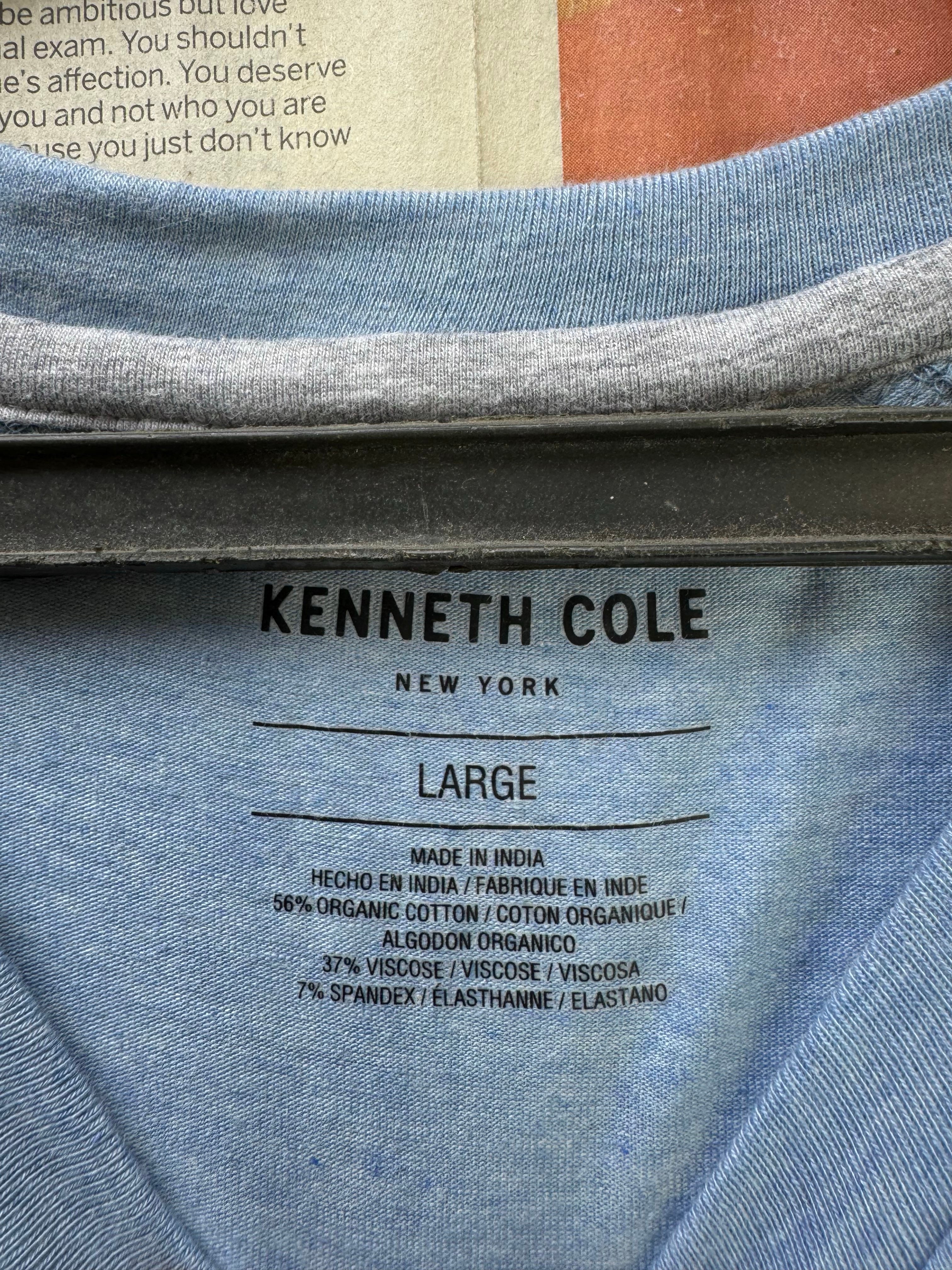 Kenneth Cole® Medium | Chest: 21.5" | Blue | T-Shirt | Cotton - Viscose - Spandex | 4078 - Genuine Maal