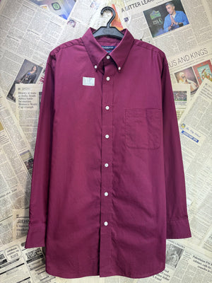 Croft & Barrow® Large | Chest: 24" | Burgundy | Collar 16.5" Shirt | Cotton - Poly | 4083 - Genuine Maal