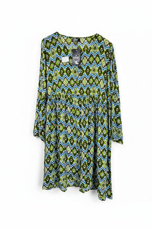 Blackberry® XL | Bust: 22" | Geometrical Print | Mini Dress | B8 - 5445 - Genuine Maal