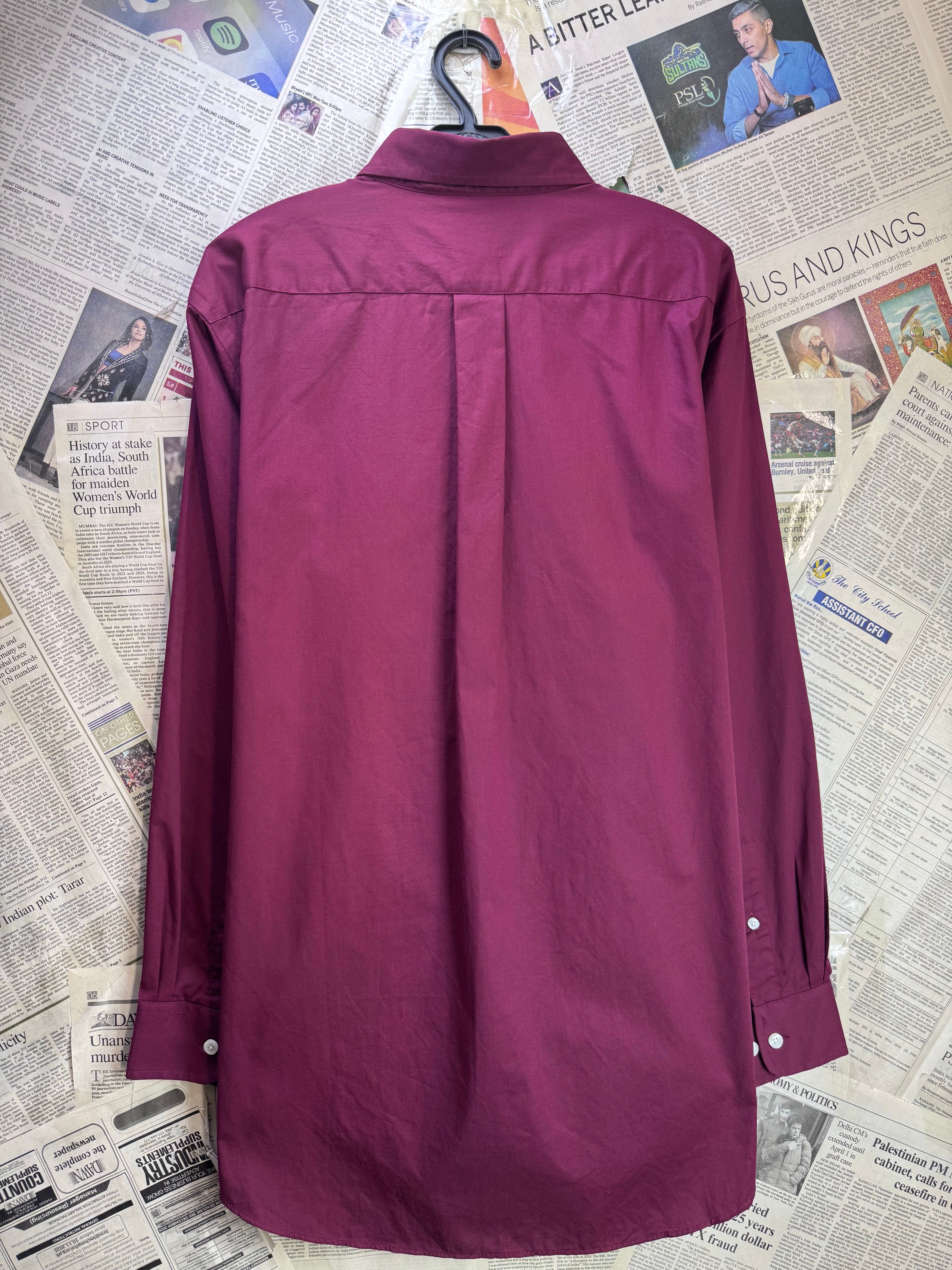 Croft & Barrow® Large | Chest: 24" | Burgundy | Collar 16.5" Shirt | Cotton - Poly | 4083 - Genuine Maal