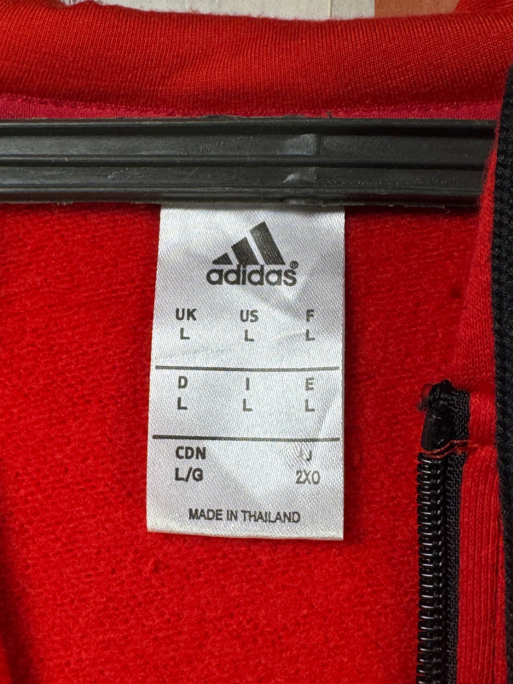 Adid*s® Medium | Chest: 22" | Red & Black | Jacket with Hoodie | Inner: Fleece | 1804 - Genuine Maal