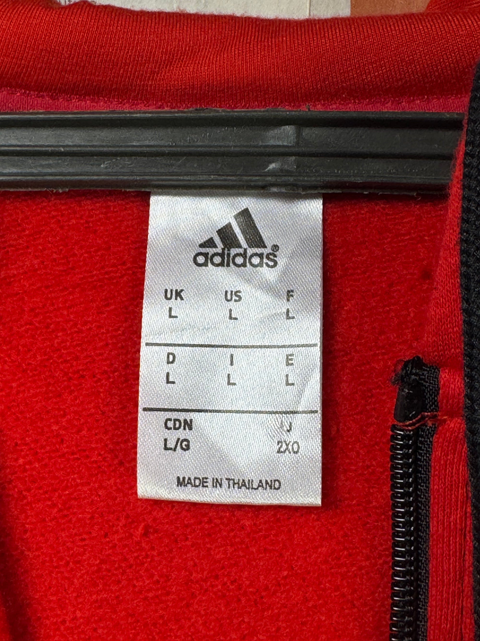 Adid*s® Medium | Chest: 22" | Red & Black | Jacket with Hoodie | Inner: Fleece | 1804 - Genuine Maal