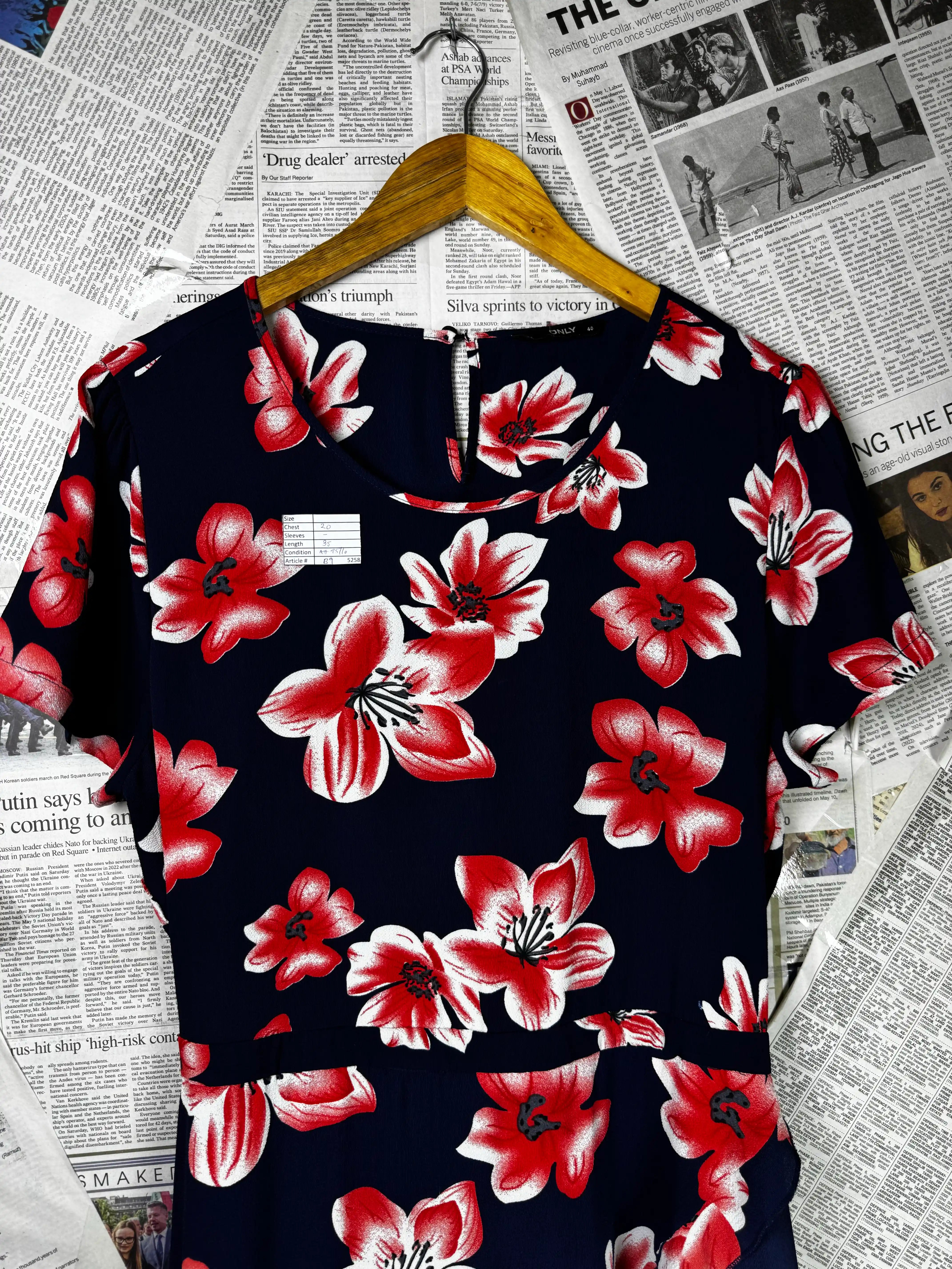 Only® Large | Bust: 20" | Floral Print | Mini Dress | B9 - 5258 - Genuine Maal