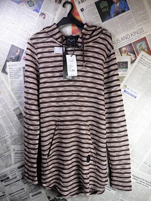 Project Paris® Small | Chest: 19.5" | Brown | Knit Hoodie | 1893 - Genuine Maal