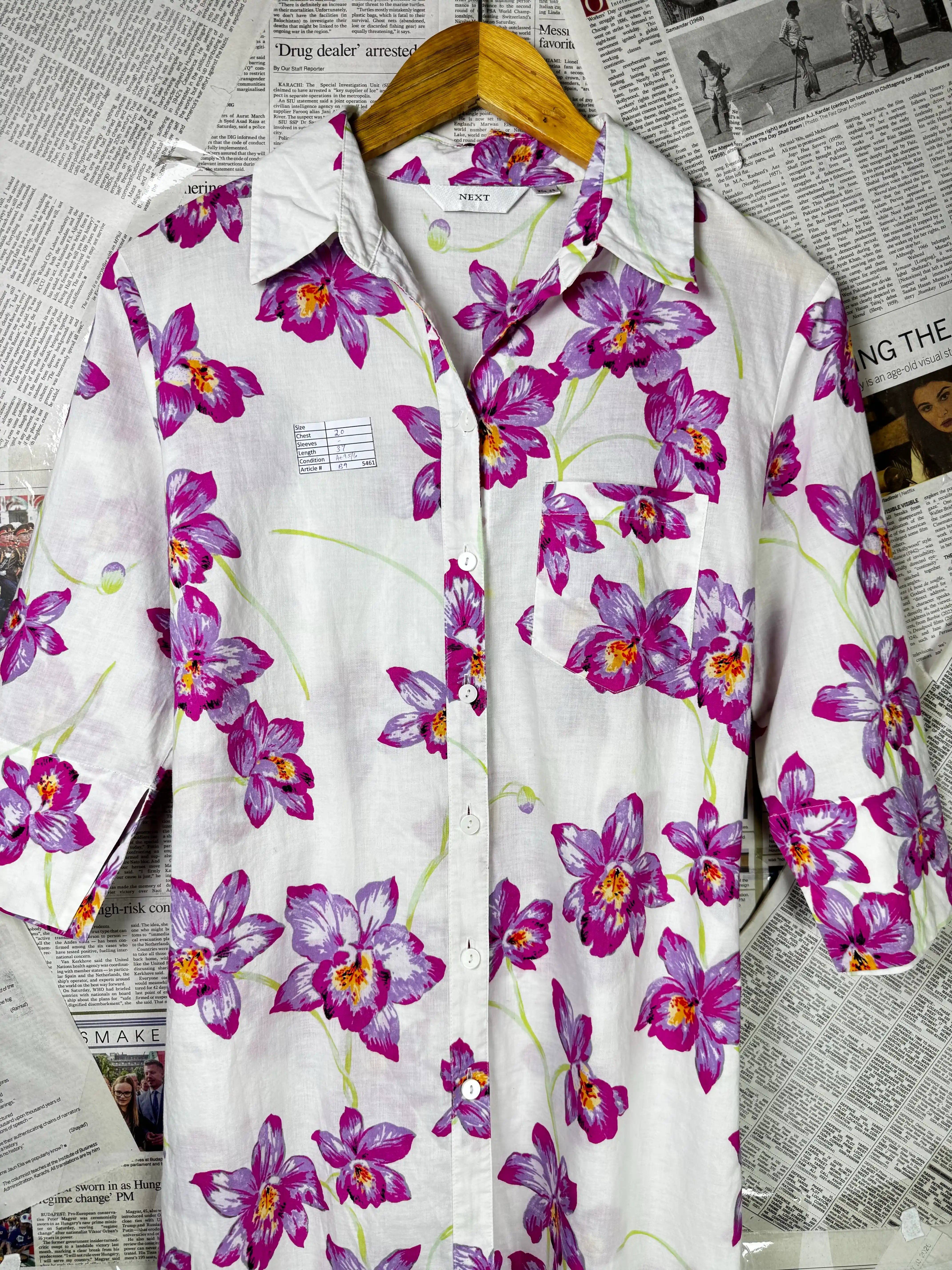 Next® Large | Bust: 20" | Floral Print | Mini Dress | B9 - 5461 - Genuine Maal