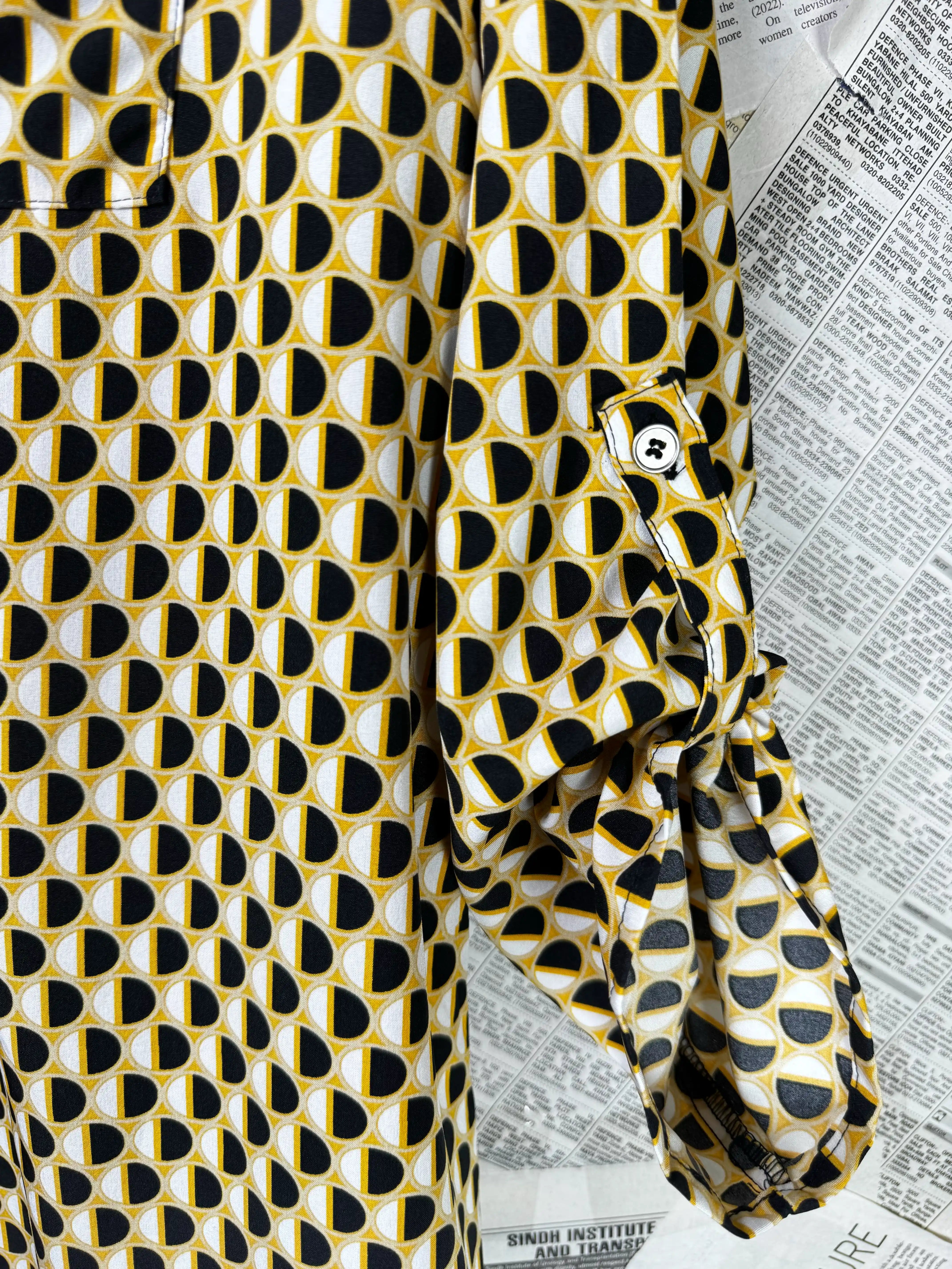 NY Collection® XL | Bust: 22.5" | Geometrical Print | Midi Dress | B9 - 5254 - Genuine Maal