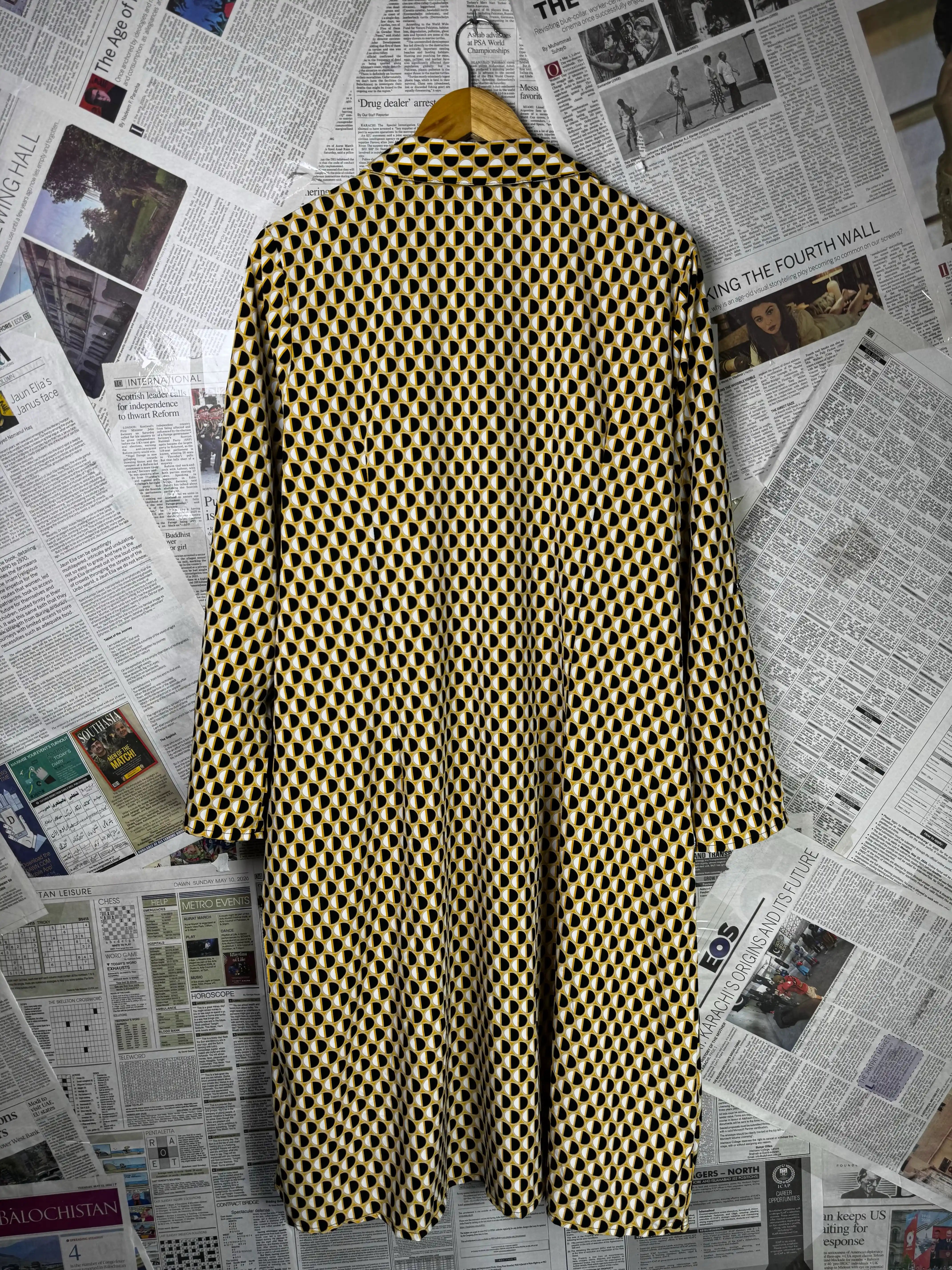 NY Collection® XL | Bust: 22.5" | Geometrical Print | Midi Dress | B9 - 5254 - Genuine Maal