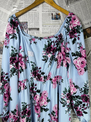 ® XL | Bust: 22" | Floral Print | Maxi Dress | B9 - 5278 - Genuine Maal