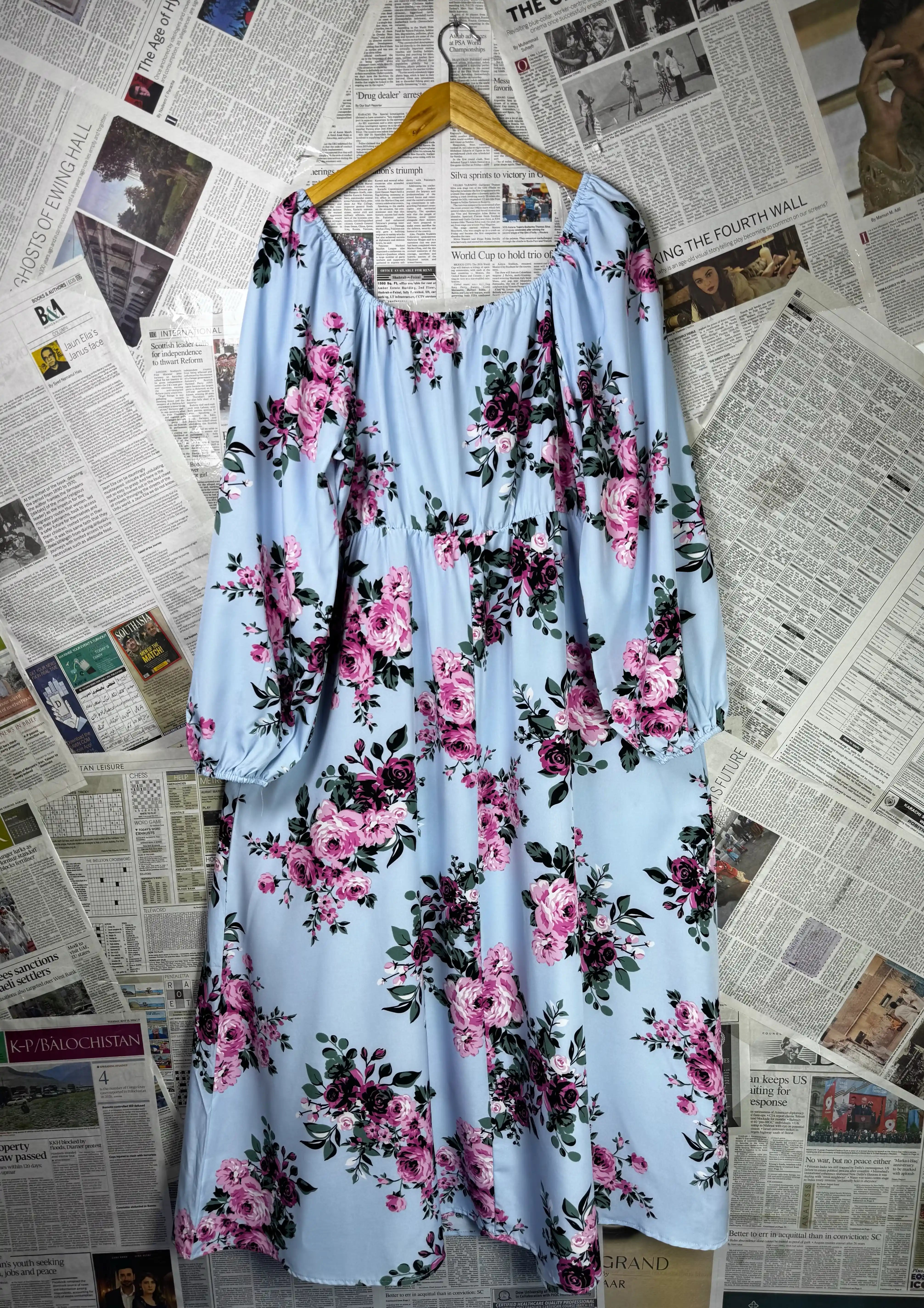 ® XL | Bust: 22" | Floral Print | Maxi Dress | B9 - 5278 - Genuine Maal