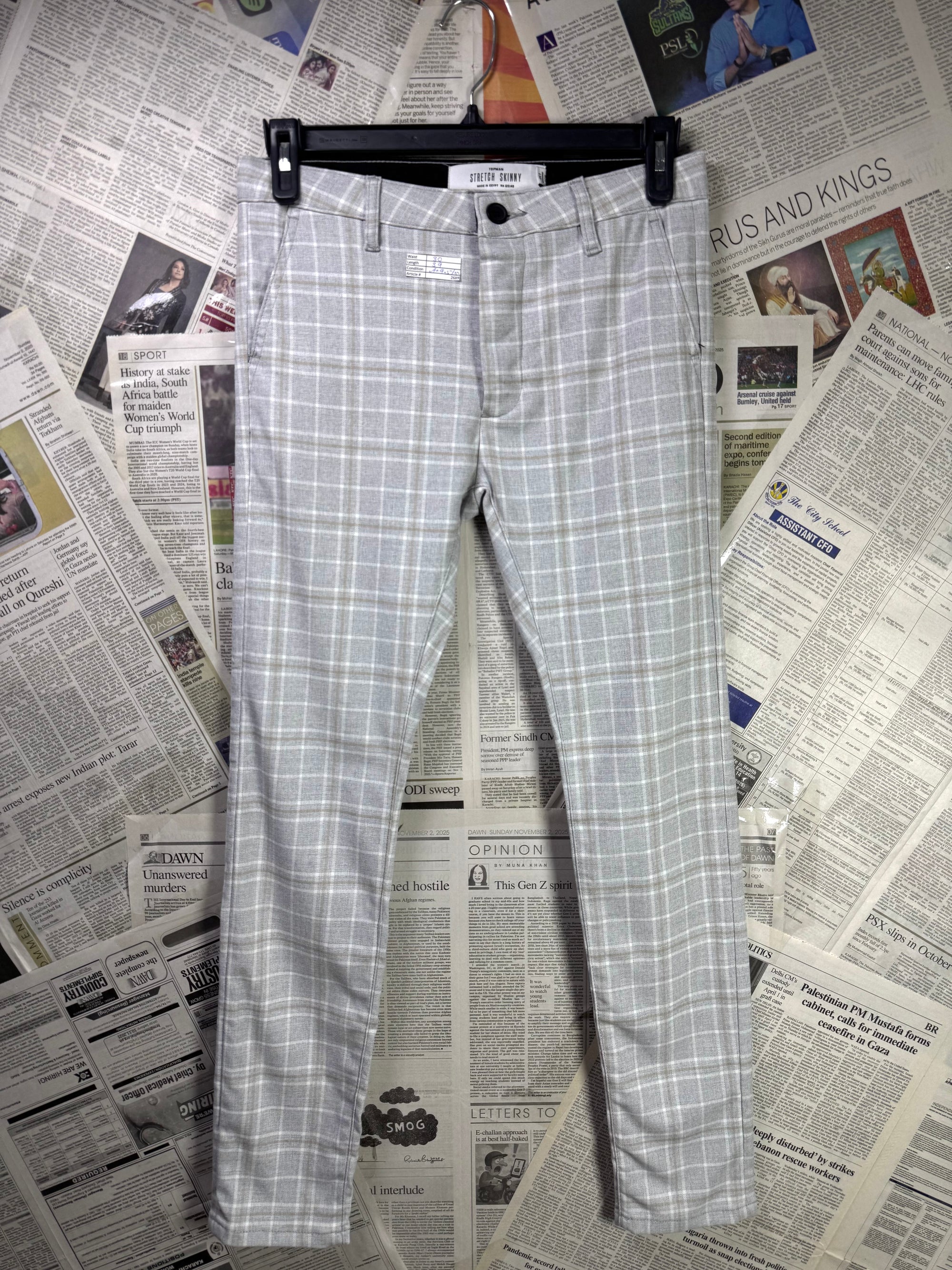 Topman® Waist: 30" | Grey | Golf Pant | Fit: Skinny | Poly - Viscose | 2689 - Genuine Maal