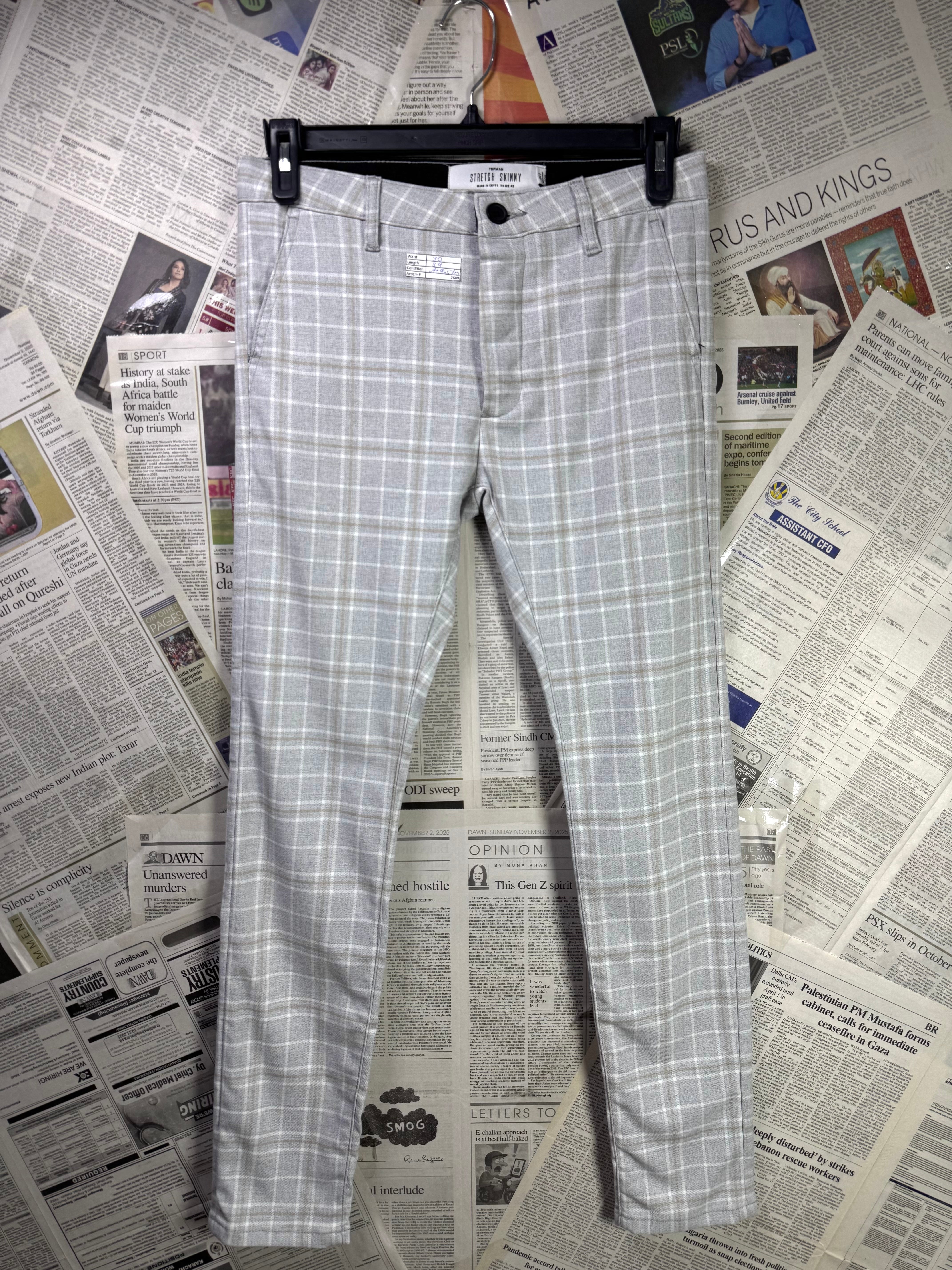 Topman® Waist: 30" | Grey | Golf Pant | Fit: Skinny | Poly - Viscose | 2689 - Genuine Maal