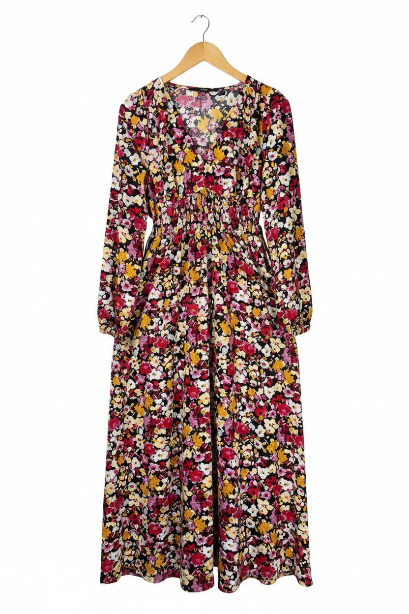 George® XS | Bust: 17" | Disty Floral Pattern | Maxi Dress | B9 - 5284 - Genuine Maal