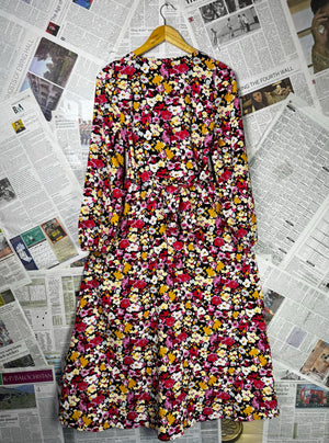 George® XS | Bust: 17" | Disty Floral Pattern | Maxi Dress | B9 - 5284 - Genuine Maal