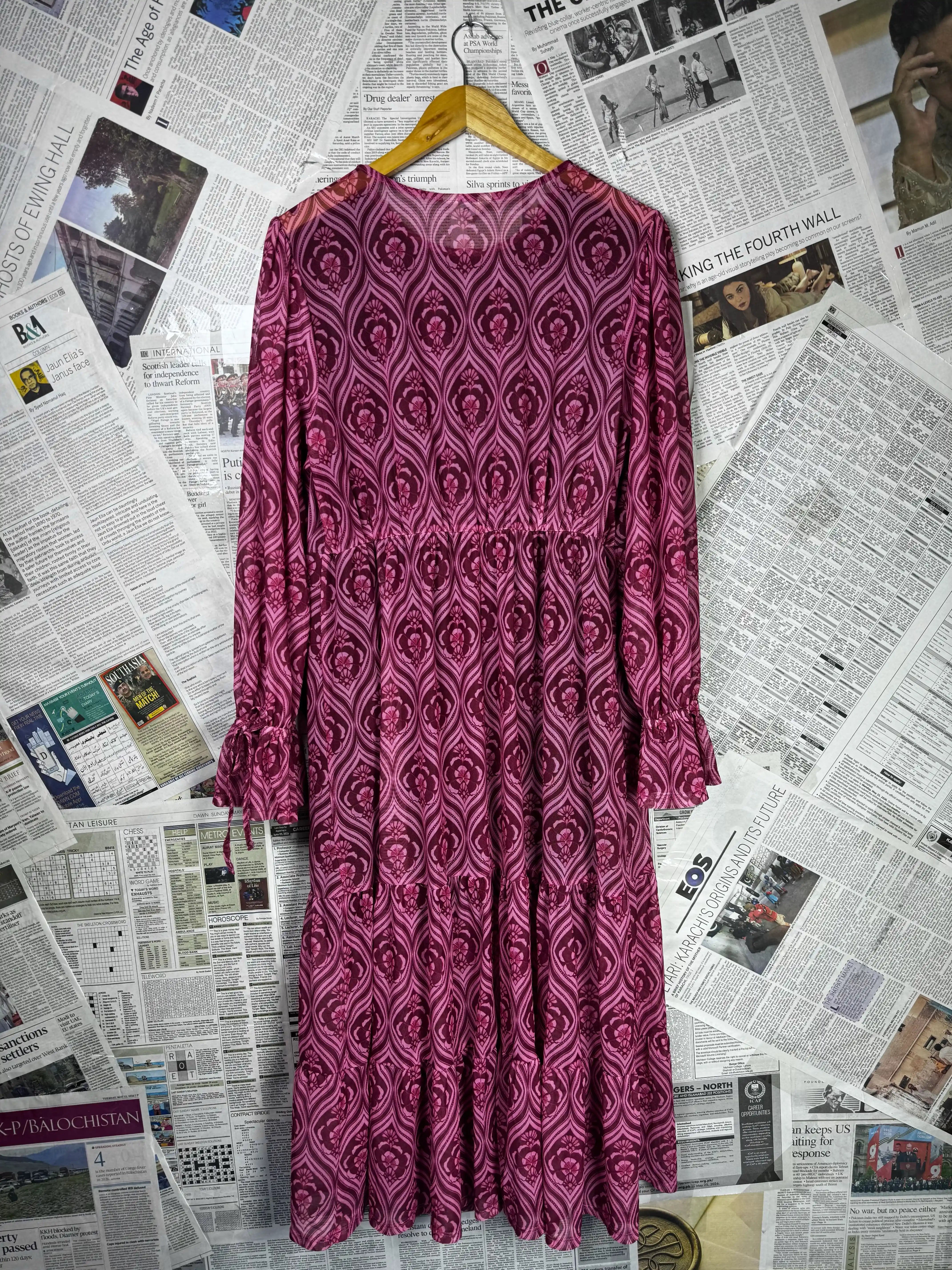 In Other Words® Medium | Bust: 19" | Geometrical Print | Maxi Dress | B9 - 5282 - Genuine Maal
