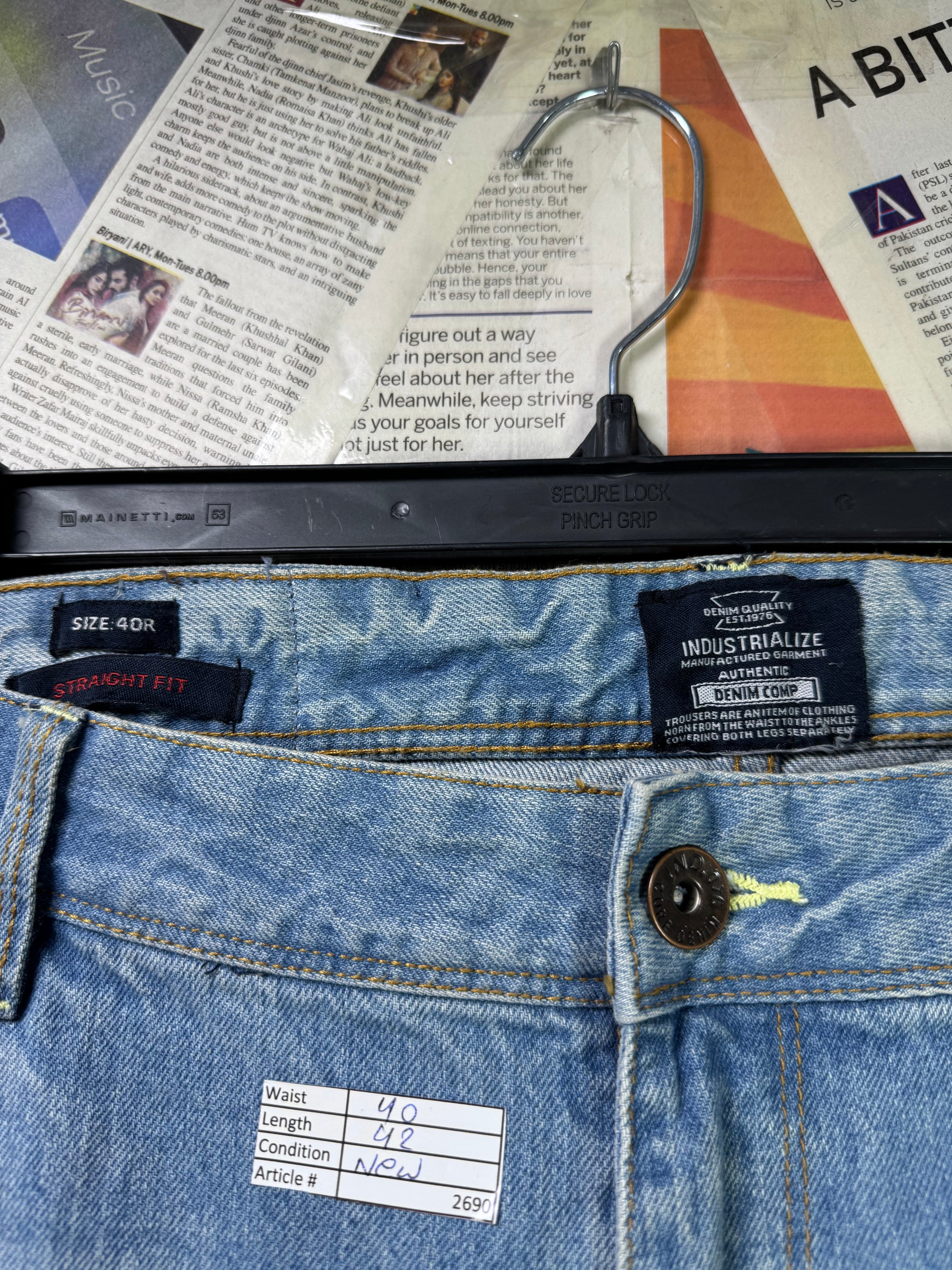 Industrialize® Waist: 40" | Blue | Denim Pant | Fit: Straight | 2690 - Genuine Maal