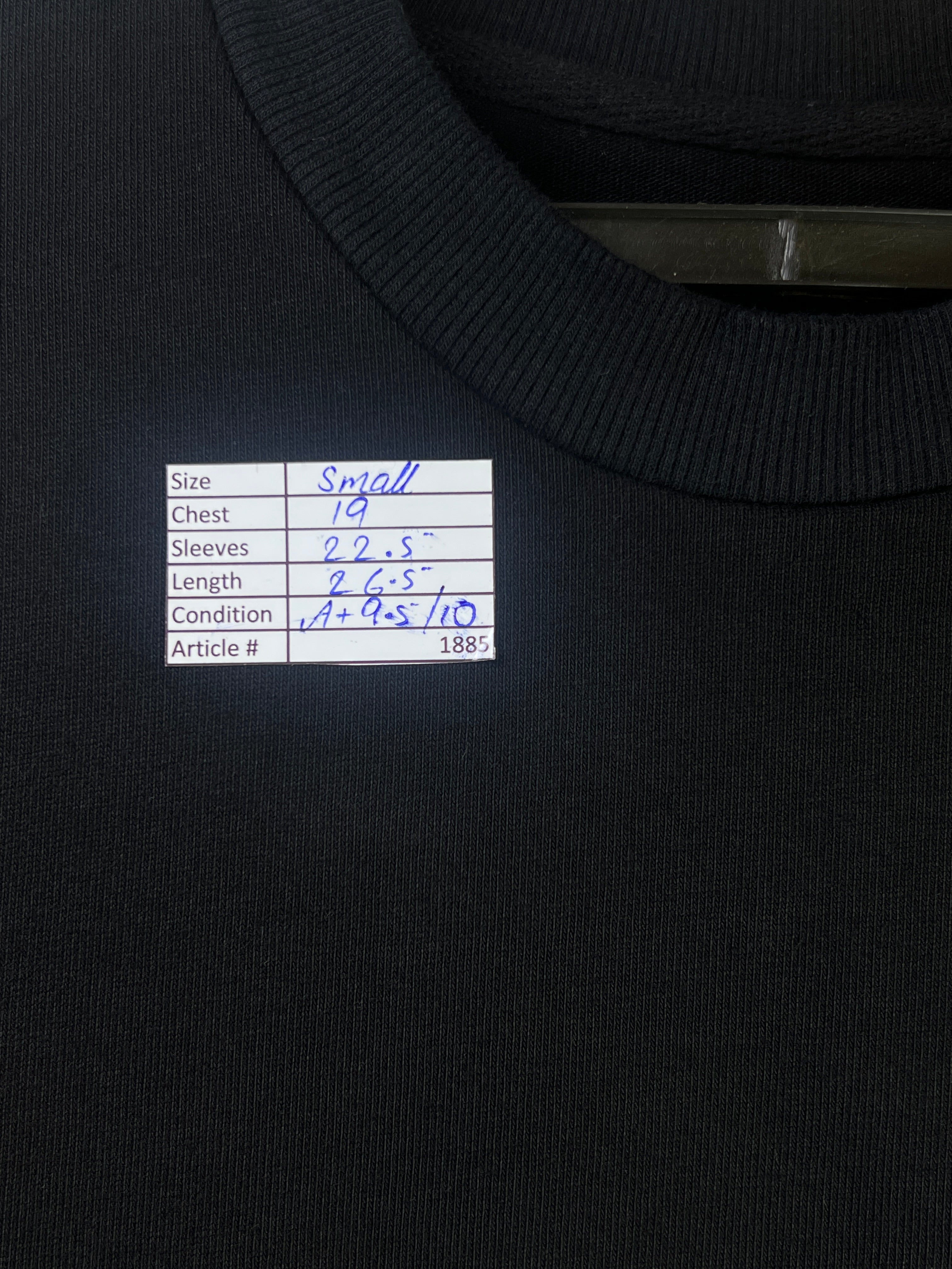 Next® Small | Chest: 19" | Black | Sweat Shirt | Cotton | 1885 - Genuine Maal