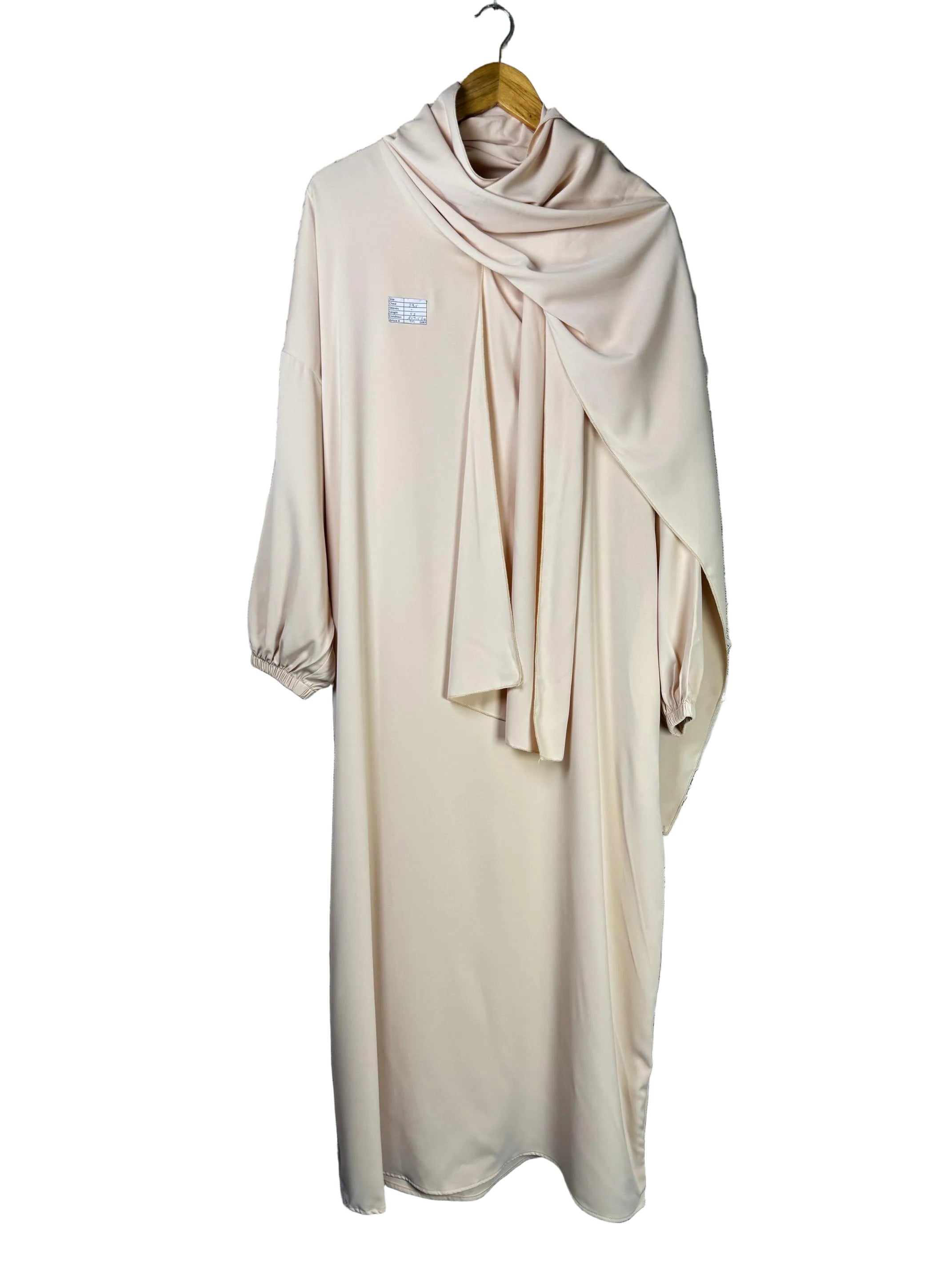 ® Medium | Bust: 29.5" | Light Cream | Abaya Maxi Dress | B9 - 5083 - Genuine Maal