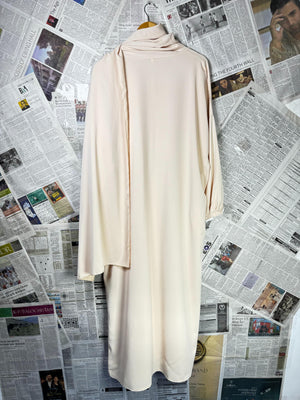 ® Medium | Bust: 29.5" | Light Cream | Abaya Maxi Dress | B9 - 5083 - Genuine Maal