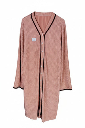 ® XXL | Bust: 23" | Crinkle Pastel Pink | Midi Dress | B9 - 5067 - Genuine Maal