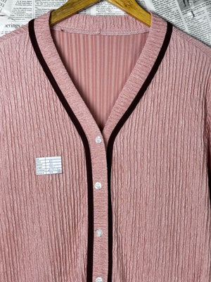 ® XXL | Bust: 23" | Crinkle Pastel Pink | Midi Dress | B9 - 5067 - Genuine Maal