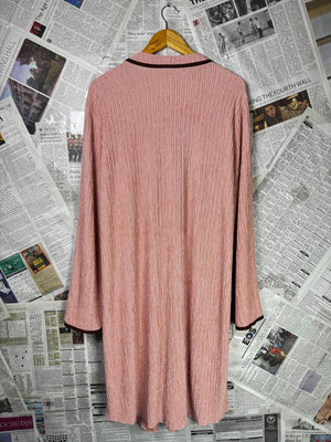 ® XXL | Bust: 23" | Crinkle Pastel Pink | Midi Dress | B9 - 5067 - Genuine Maal