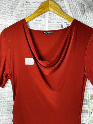 Zara® XS | Bust: 16.5" | Earthy Terracotta | Maxi Dress | B9 - 5080 - Genuine Maal