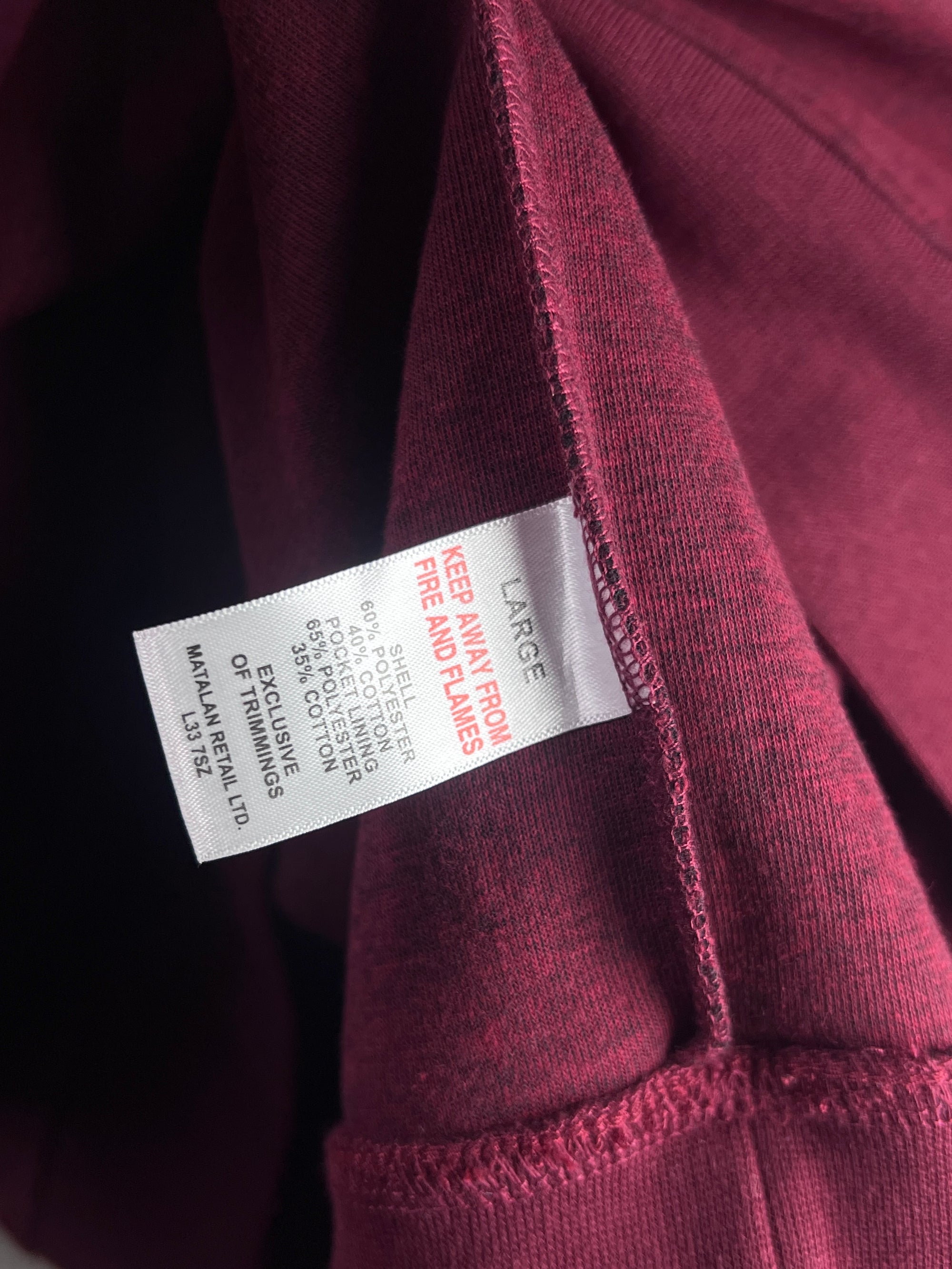 Sulka® Large | Chest: 23.5" | Maroon | Hoodie | 2074 - Genuine Maal