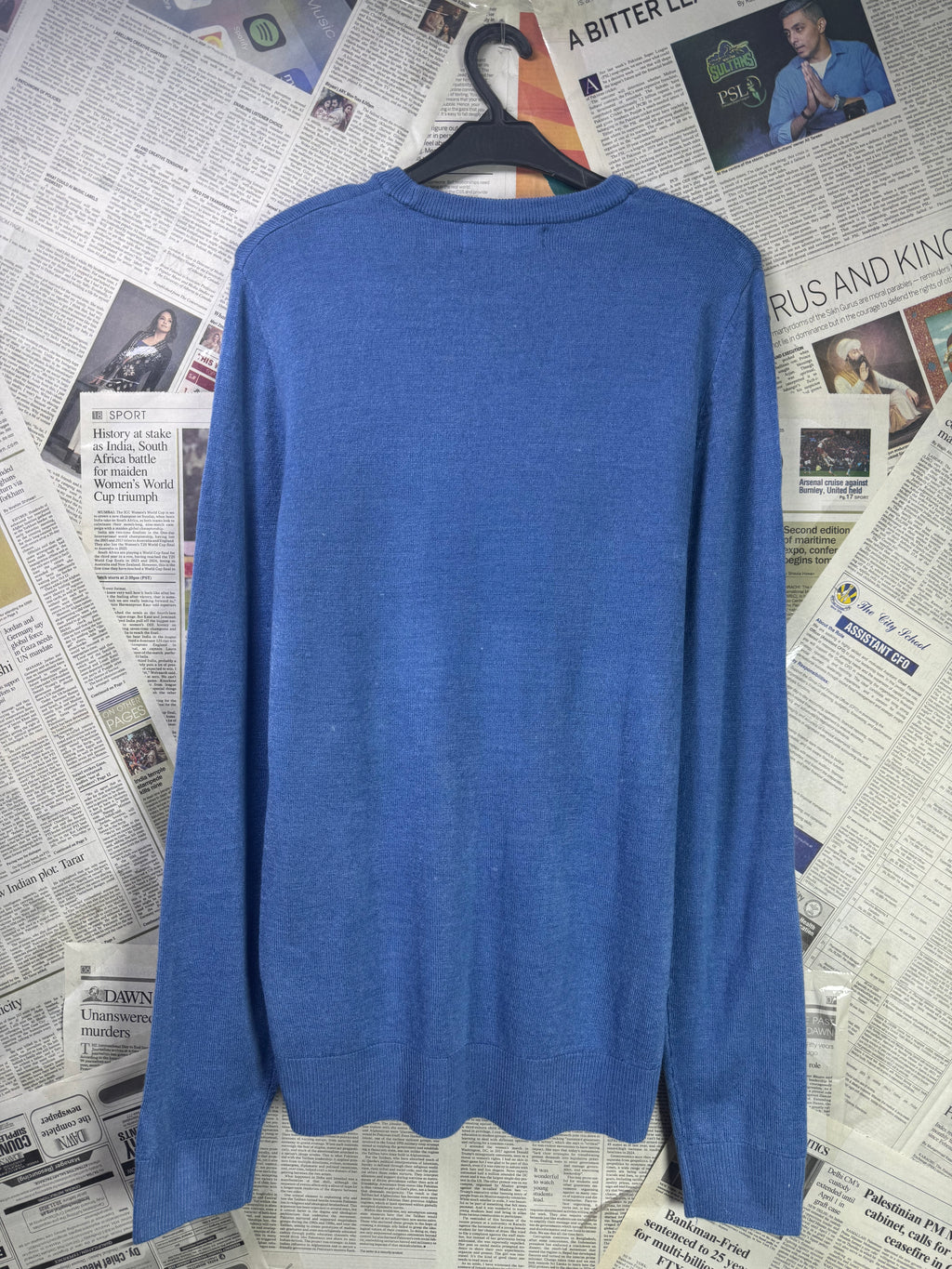 Primark® Small | Chest: 19" | Aqua Blue | Knit Sweater | Acrylic | 2024 - Genuine Maal
