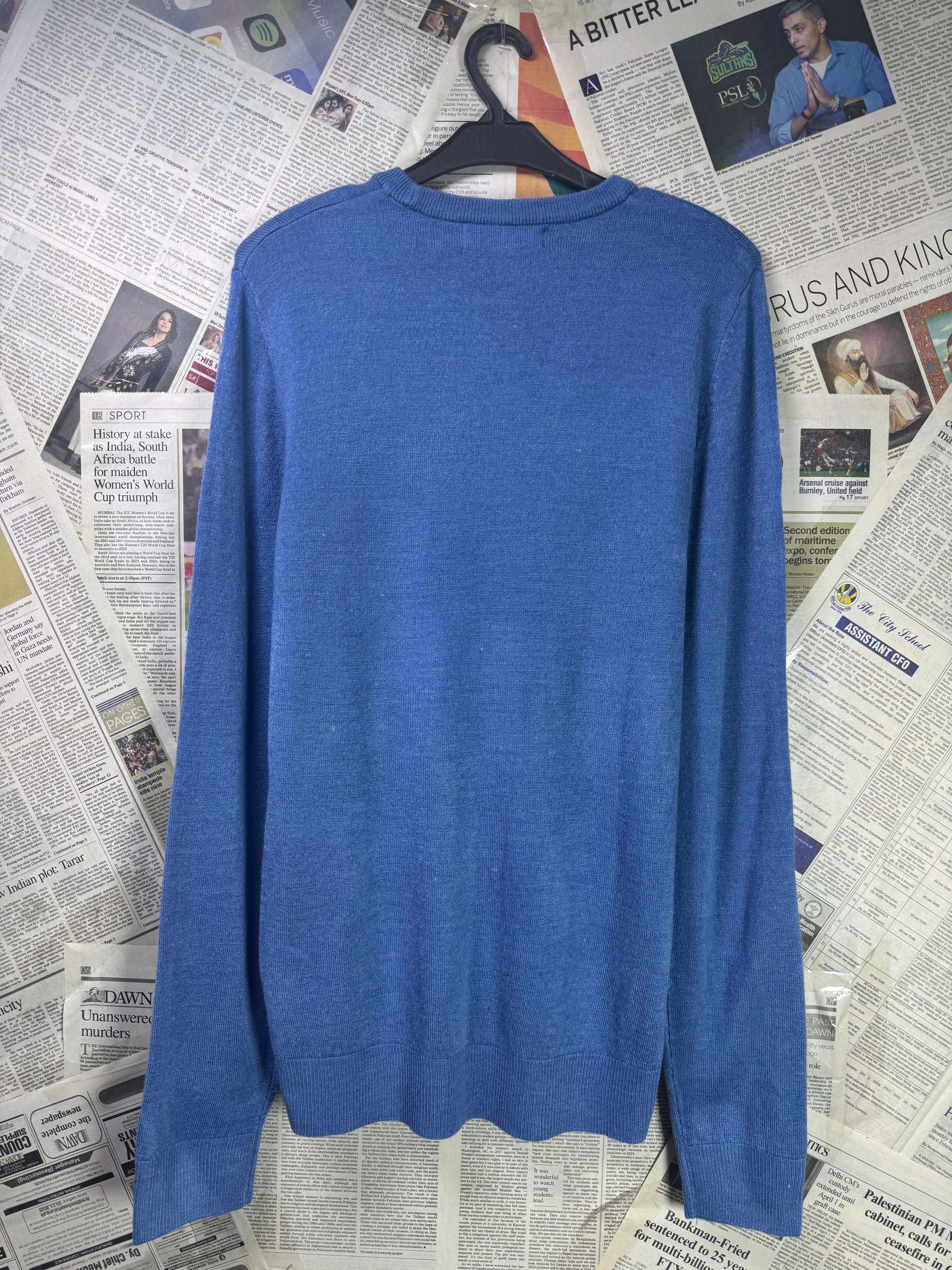 Primark® Small | Chest: 19" | Aqua Blue | Knit Sweater | Acrylic | 2024 - Genuine Maal