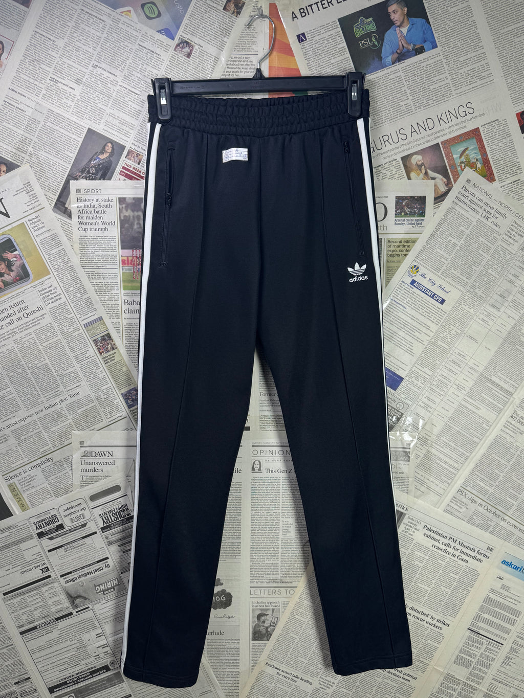 Adid*s® Waist: 28" | Black | Trouser with Pleats | Inner: Stretch | 2680 - Genuine Maal