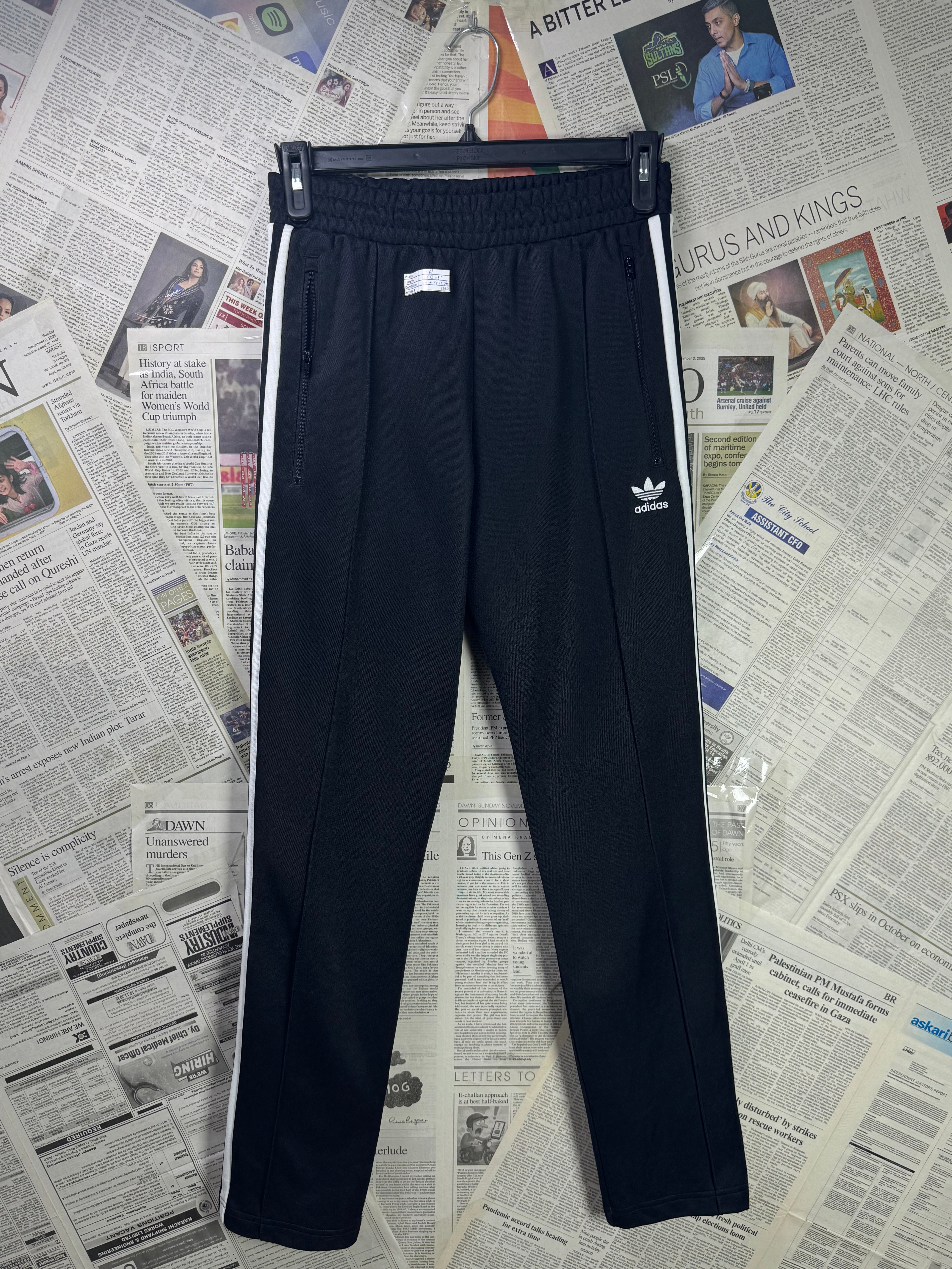 Adid*s® Waist: 28" | Black | Trouser with Pleats | Inner: Stretch | 2680 - Genuine Maal