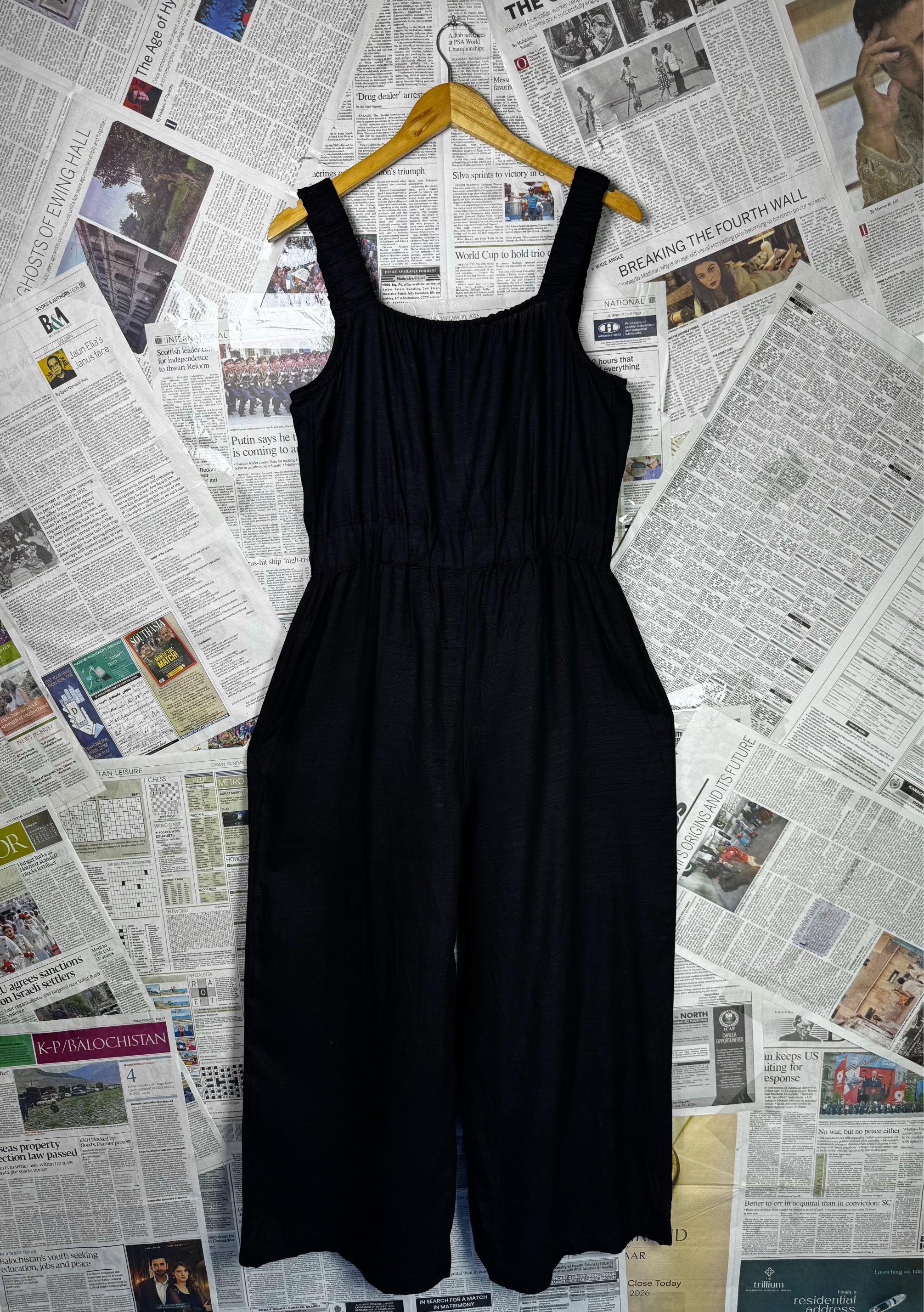 Primark® Medium | Bust: 19" | Black | Jumpsuit | B9 - 5071 - Genuine Maal