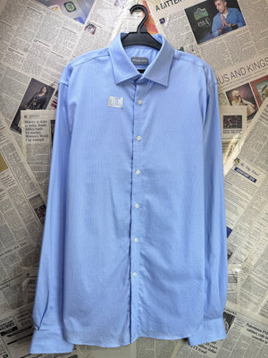 Michael Kors® Large | Blue | Collar 16.5" Shirt | Cotton - Elastane | 4267 - Genuine Maal