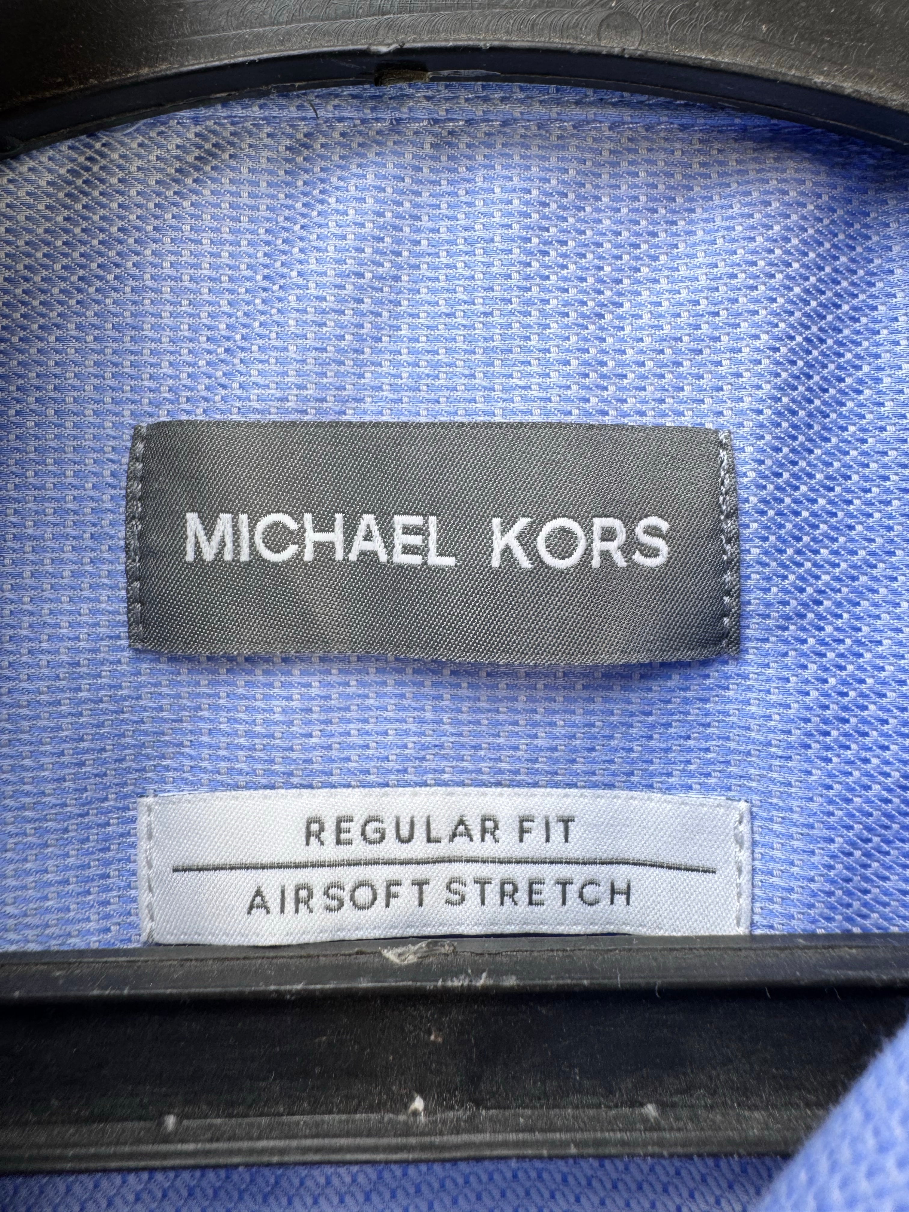 Michael Kors® Large | Blue | Collar 16.5" Shirt | Cotton - Elastane | 4267 - Genuine Maal