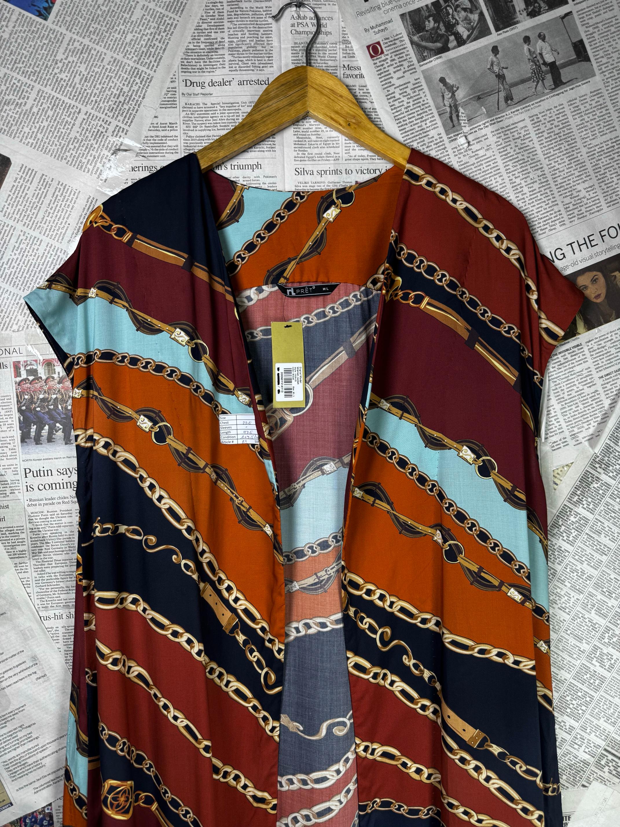 Nishat® XL | Bust: 22.5" | Ornate | Cardigan Maxi Dress | B9 - 5061 - Genuine Maal