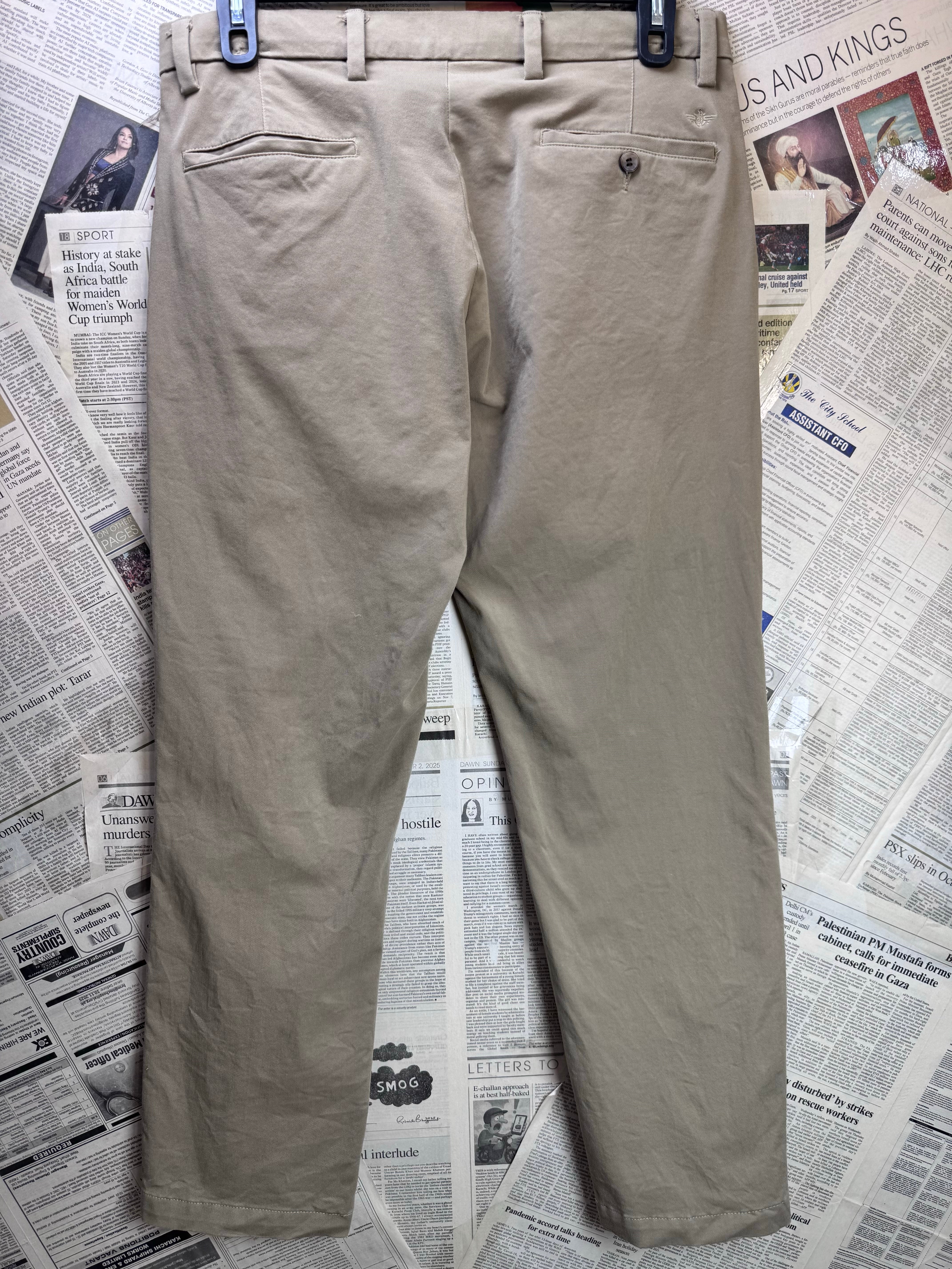 D*ckers® Waist: 34" | Khaki | Straight - Fit Chino Pants | Cotton - Elastane | 1453 | Made in Bangladesh - Genuine Maal