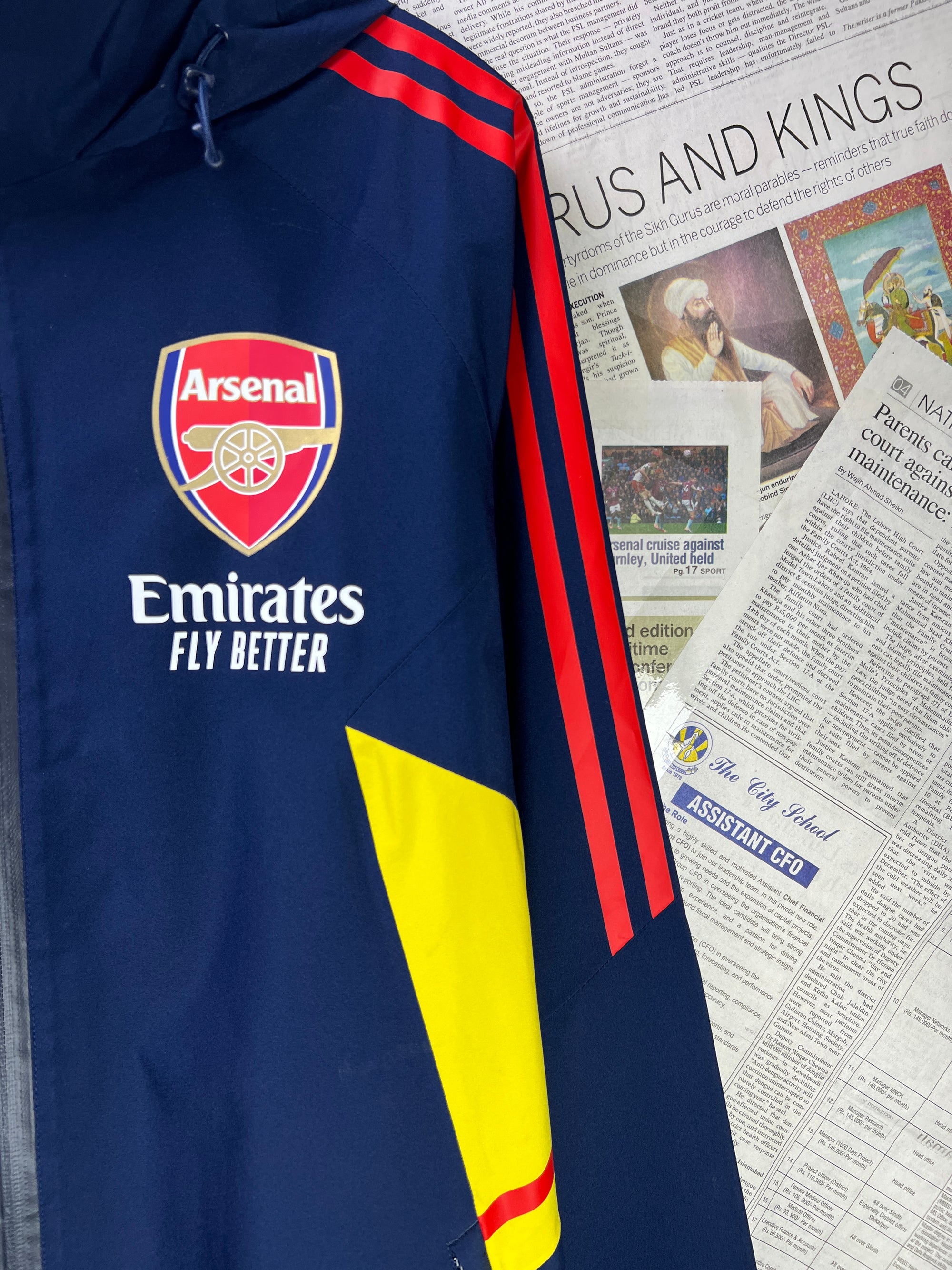 Adid*s® Medium | Chest: 22.5" | Blue | Mock Neck Jacket with convertible Hoodie | 2063 - Genuine Maal